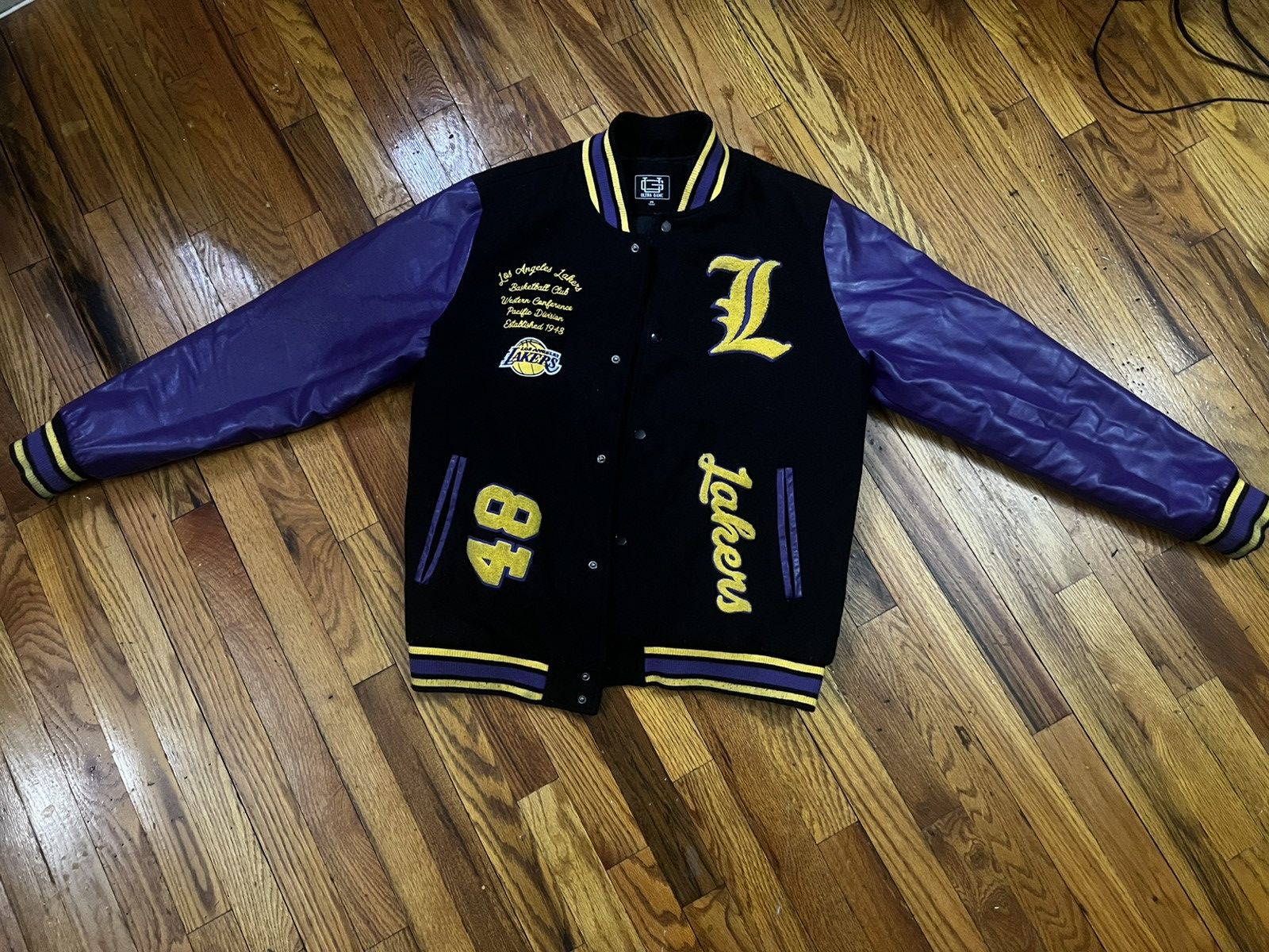 NBA Vintage Lakers Varsity Jacket – Retro NBA Streetwear Size US M / EU 48-50 / 2 - 2 Thumbnail
