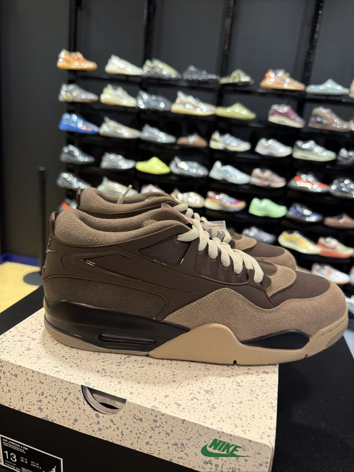 Jordan Brand Air Jordan 4 RM 'Ironstone' Travis Brown Sneakers, Size 13 Size US 13 / EU 46 - 7 Thumbnail
