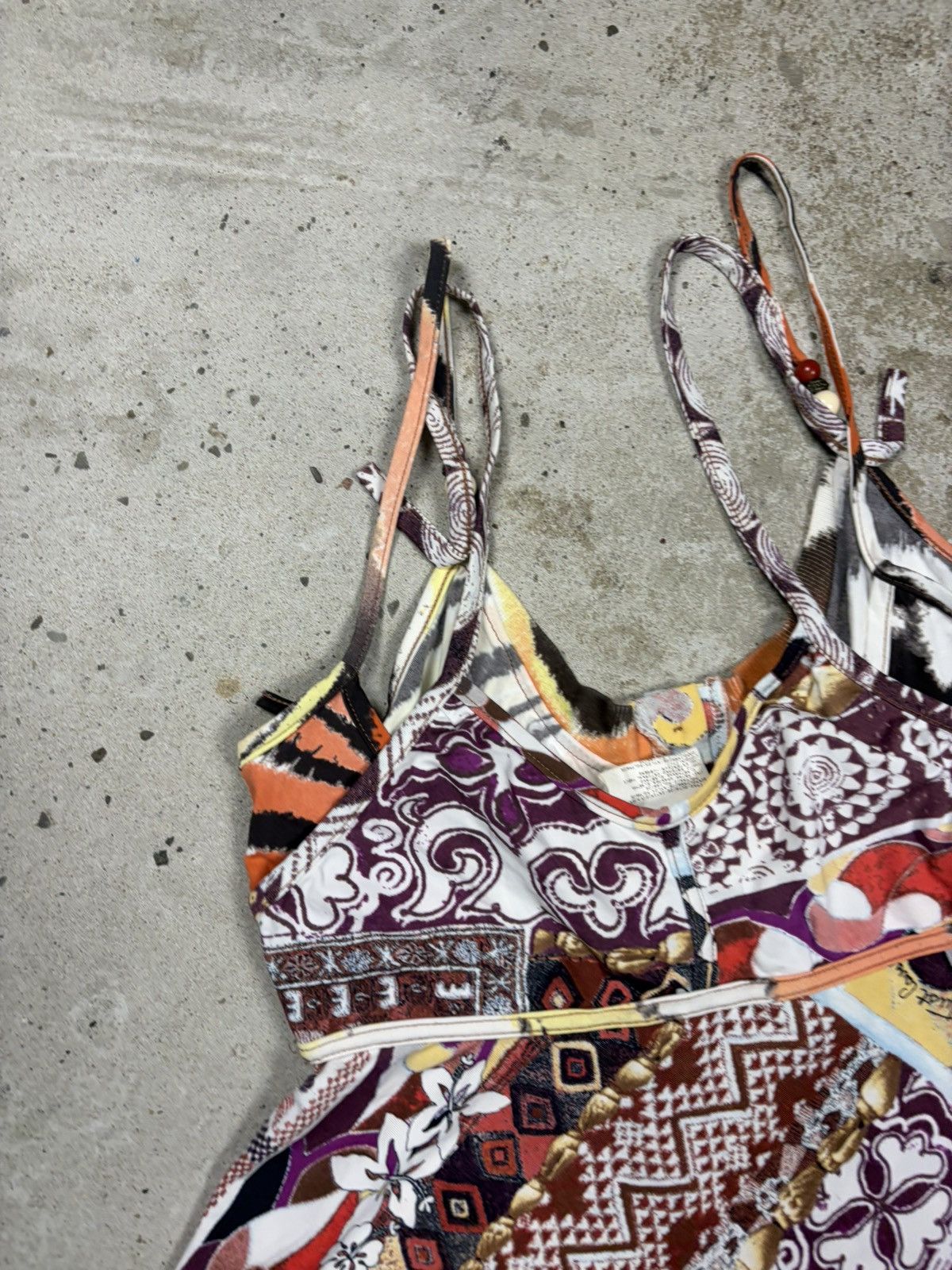 Just Cavalli 2000s Just Cavalli Beaded Double Strap Top Patchwork Corset Size XS / US 0-2 / IT 36-38 - 13 Thumbnail