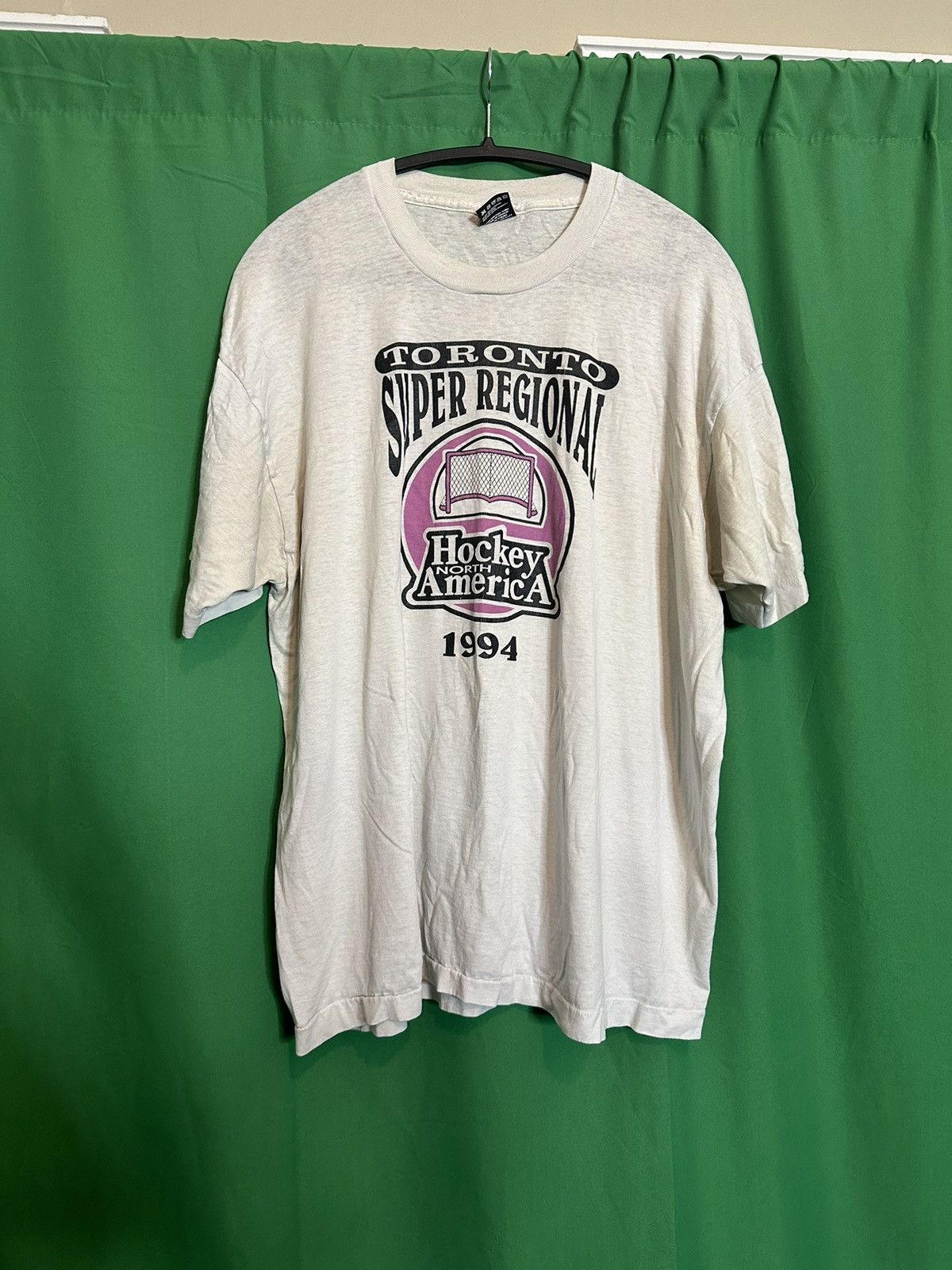 Fruit Of The Loom Single stitch 1994 North America hockey white t-shirt Size US XXL / EU 58 / 5 - 1 Thumbnail