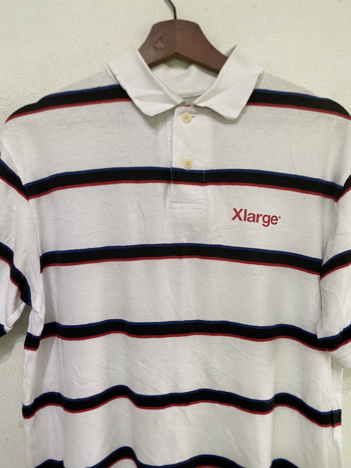 Japanese Brand × Xlarge X Large Collar T Shirt Blue Striped Size US L / EU 52-54 / 3 - 2 Thumbnail