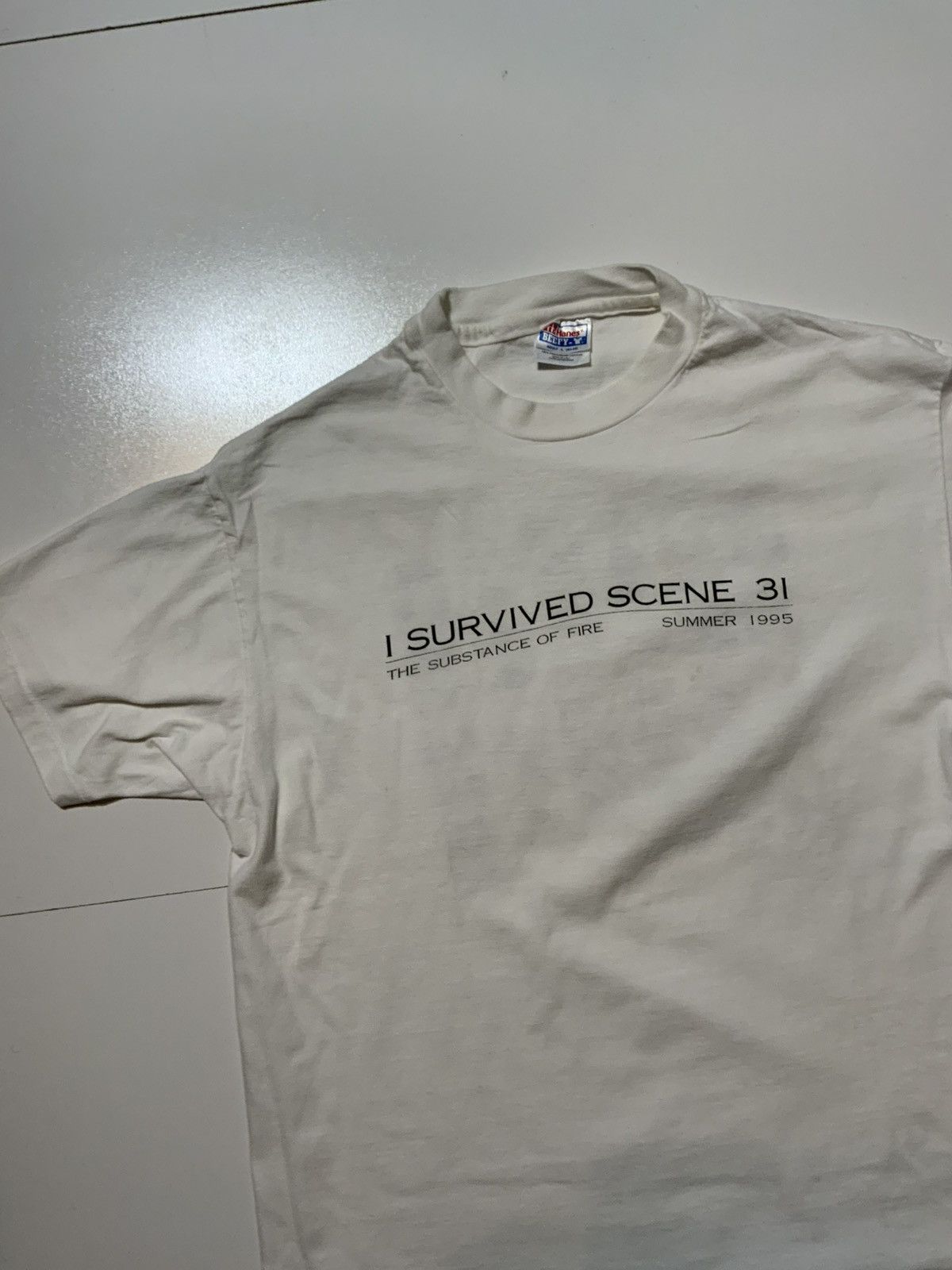 Vintage 1995 The Substance Of Fire I Survived Single Stitch T-Shirt Size US L / EU 52-54 / 3 - 3 Thumbnail