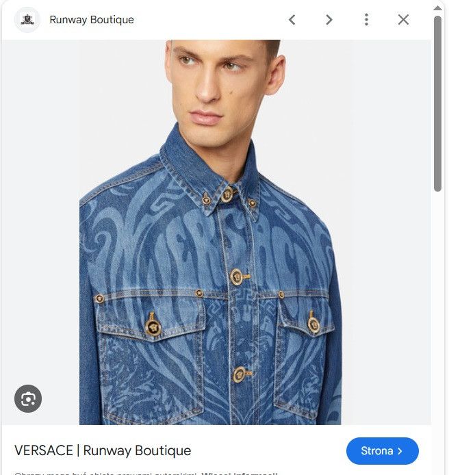 Runway Versace Mainline Logo Pattern Denim Jacket