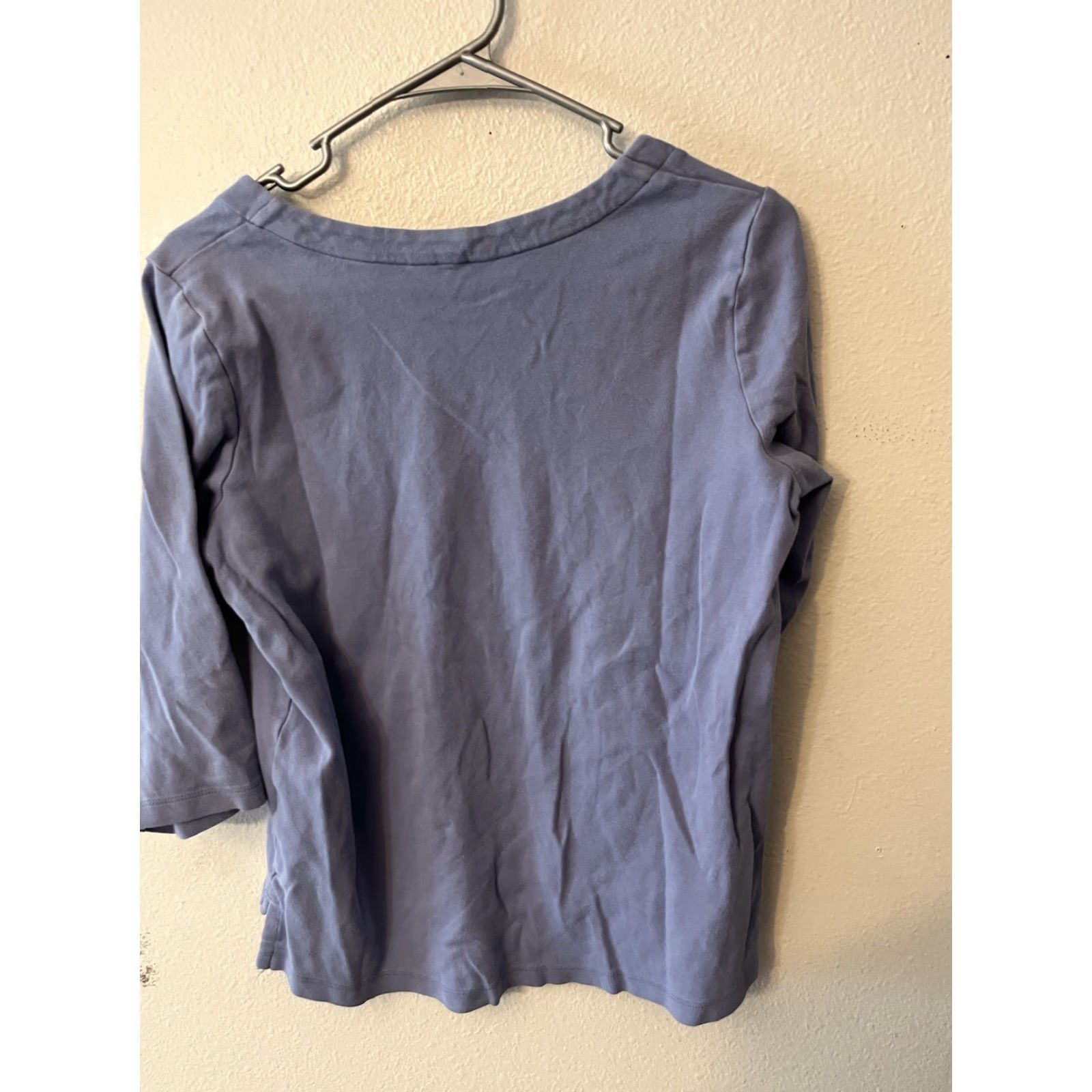 Orvis Orvis Shirt Women's S Pima Cotton V Neck 3/4 Sleeve Blue Pullover Casual Top Size S / US 4 / IT 40 - 3 Thumbnail