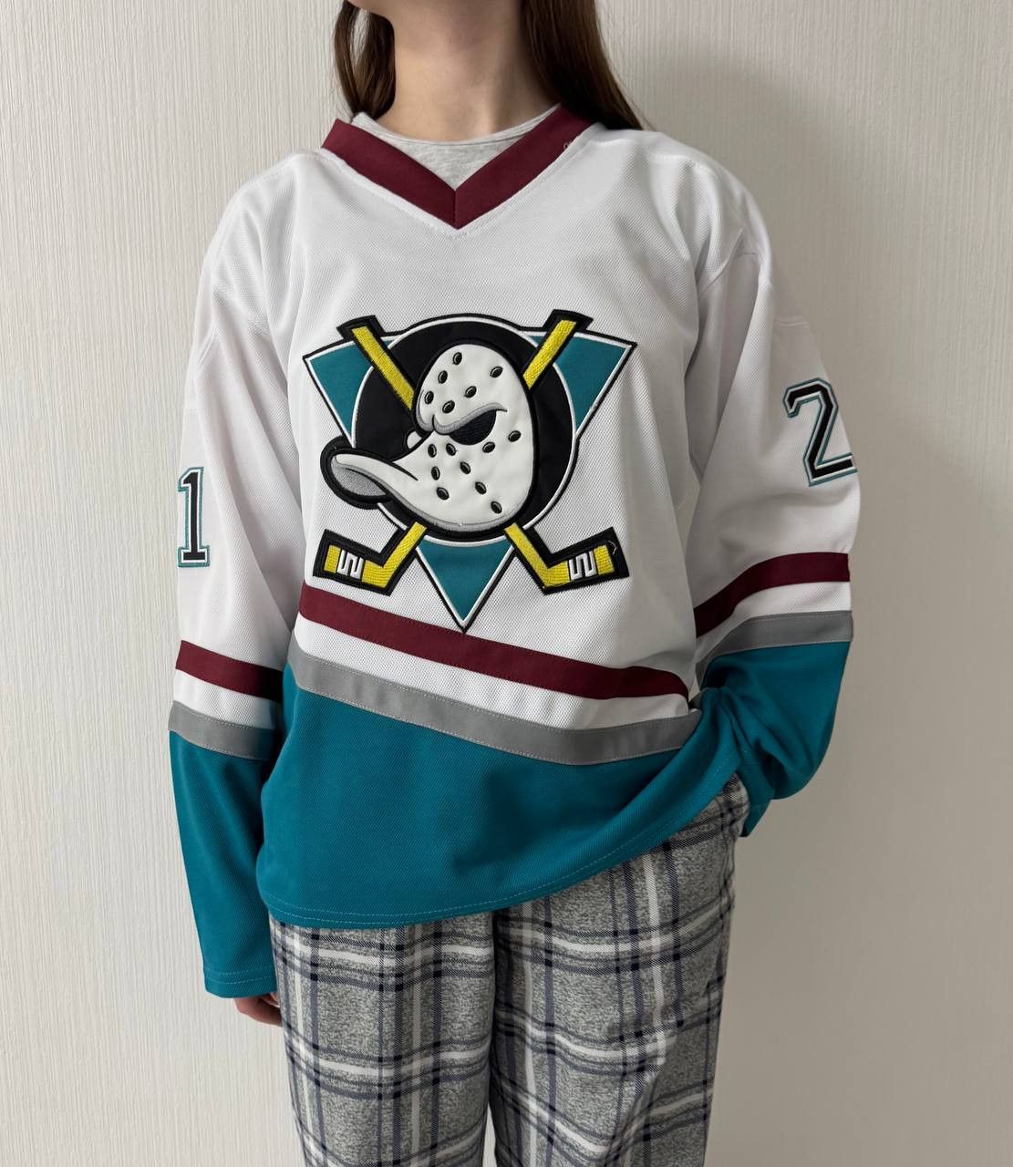 Ccm × NHL Junior size M Mighty Ducks Hockey Jersey #21 JACKSON Size US XXS / EU 40 - 2 Thumbnail
