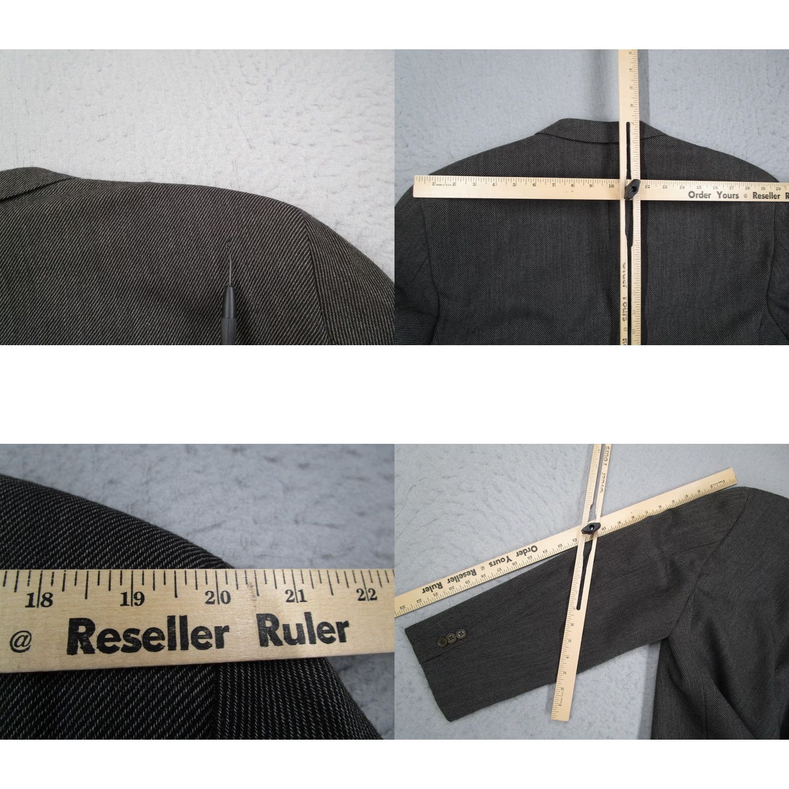 Giorgio Armani Giorgio Armani Blazer Mens 43R Gray Wool Le Collezioni Saks Fifth Avenue Italy Size 46R - 9 Thumbnail