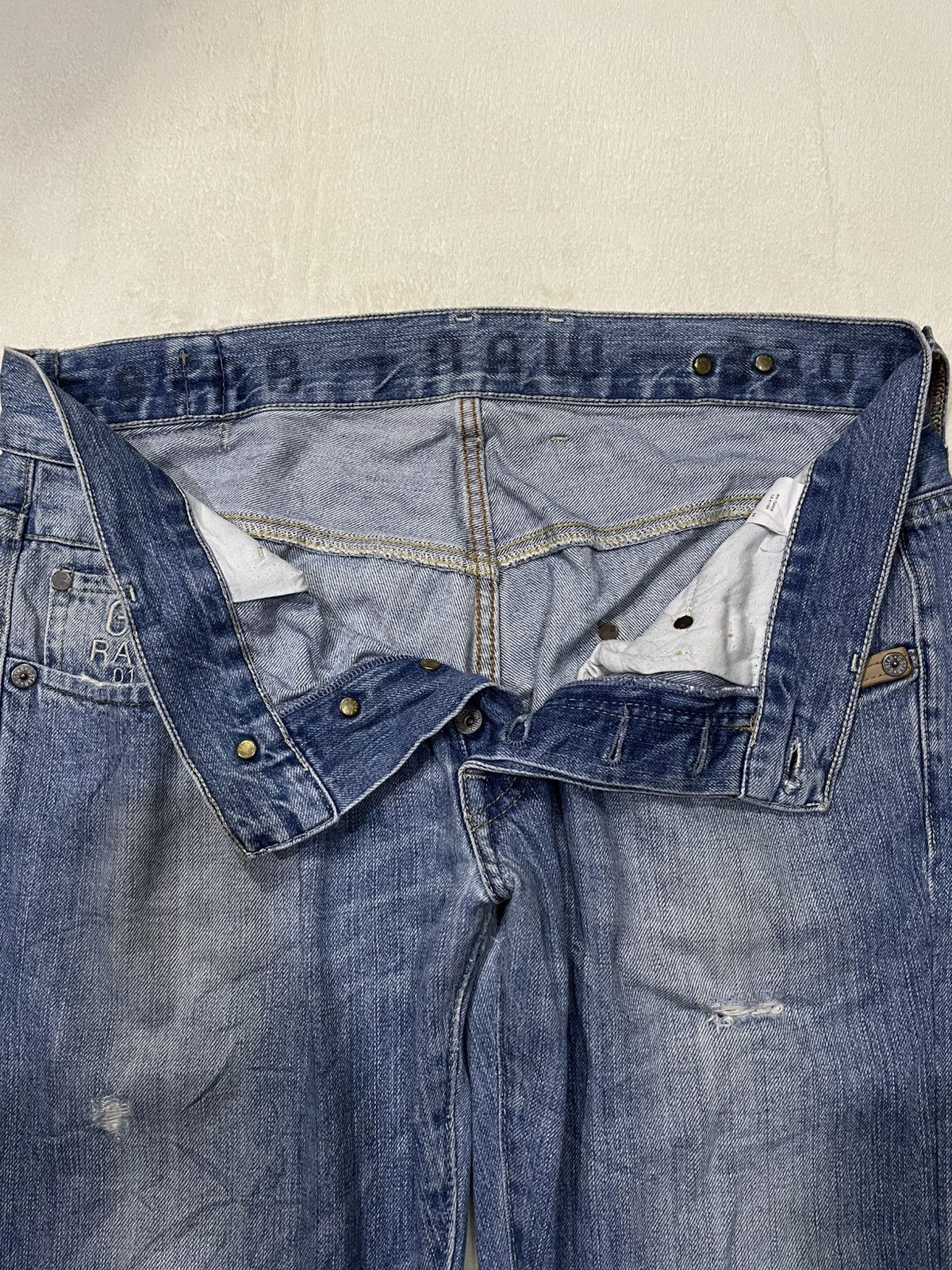 G-Star Vintage G-STAR RAW Skinny Mudwash Distress Ripped Denim Jean Size US 35 - 10 Thumbnail