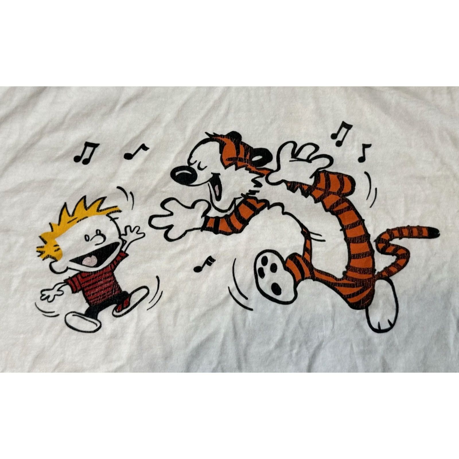 Vintage VINTAGE Grateful Dead Calvin & Hobbes Shakedown Street Shirt XL Jerry Garcia Crew Neck Short Sleeve White Cotton Men T-Shirt 90s Band Hippie Music Size US XL / EU 56 / 4 - 4 Thumbnail