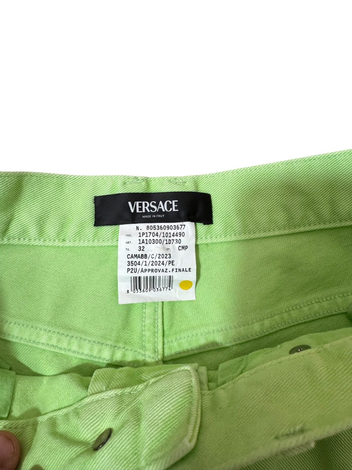 Versace Versace Lime Green Denim Pants - Size 32 (waist 42 cm) Size US 32 / EU 48 - 3 Thumbnail