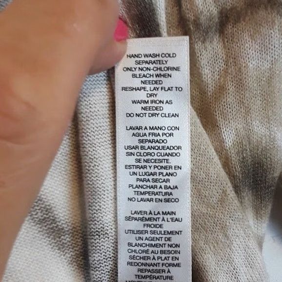 Vintage Chicos Cardigan Large Beige Abstract Asymmetric Wearable Art Coastal Womens Size L / US 10 / IT 46 - 7 Thumbnail