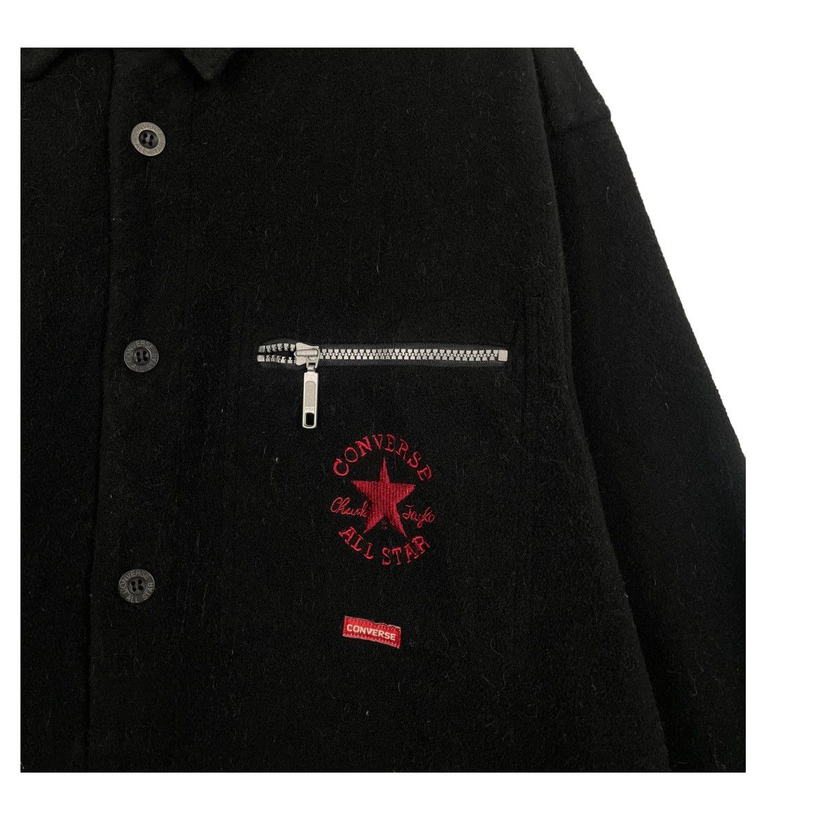 Japanese Brand × Vintage 🔥90s CONVERSE MELTON WOOL ZIPPER LIGHT JACKET Size US L / EU 52-54 / 3 - 6 Thumbnail