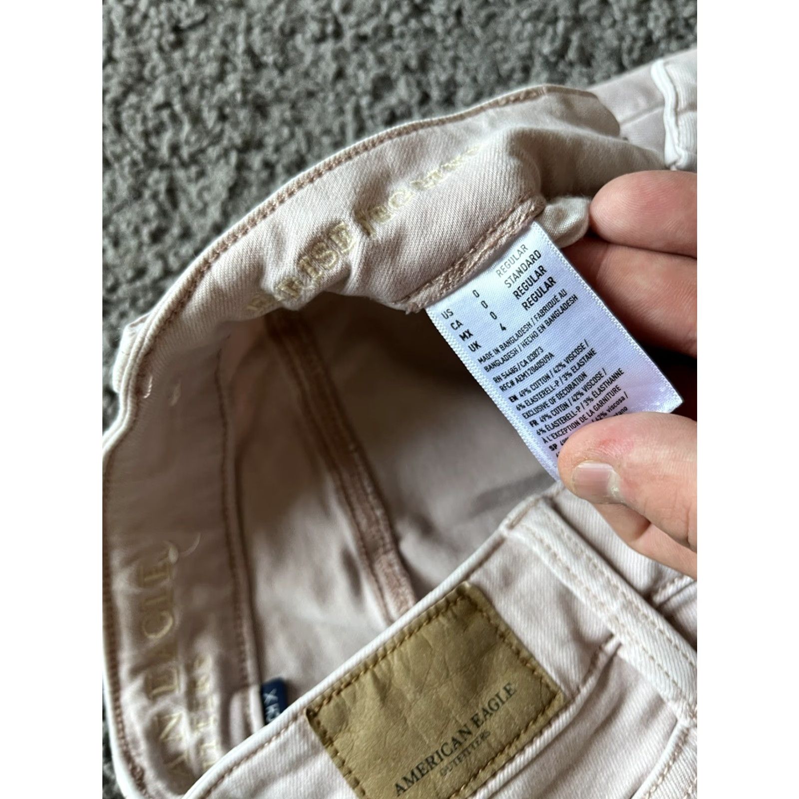 American Eagle Outfitters American Eagle Jeans Women Size 0 Pink High Rise Jeggings Stretch Womens Size 25" / US 0 / IT 36 - 7 Thumbnail