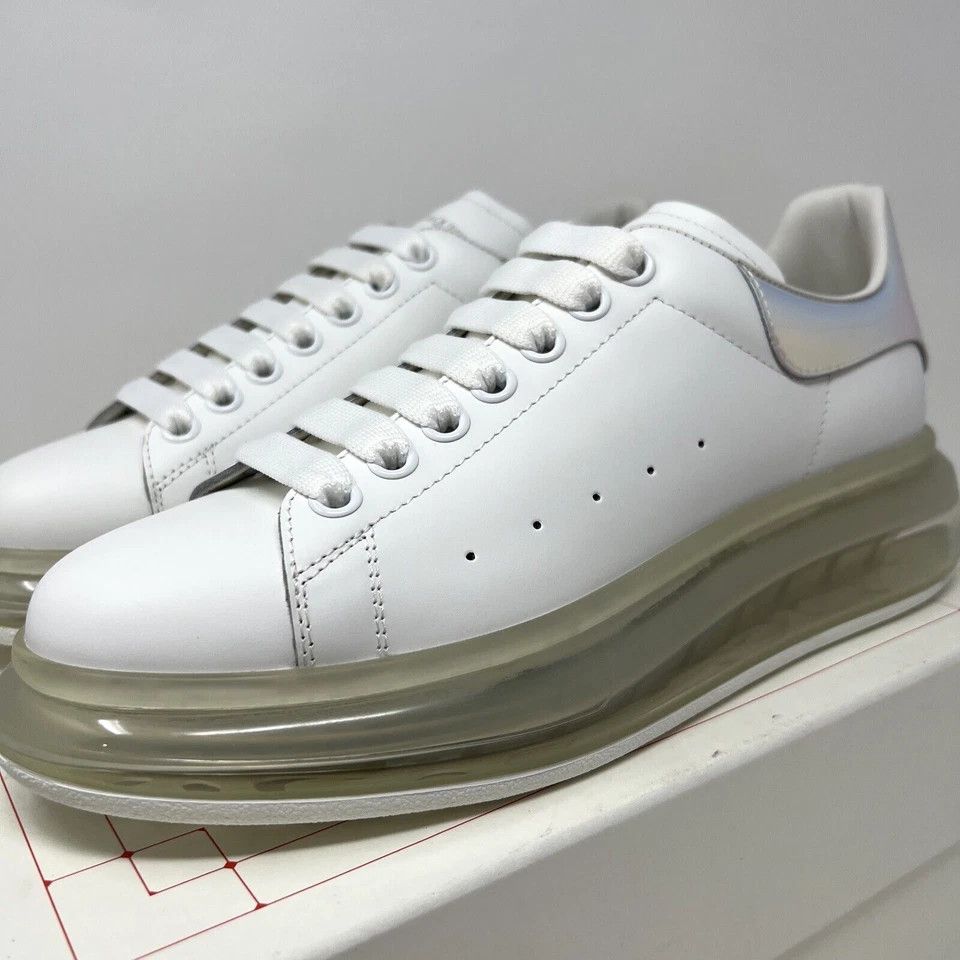 Alexander McQueen o1w1db10925 Oversized Transparent Sole Sneaker in White Size US 7.5 / IT 37.5 - 3 Thumbnail