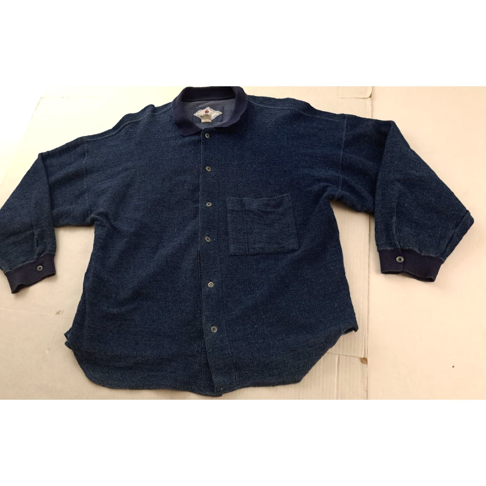Vintage VINTAGE Authentic sportswear Button-Up Shirt XL Blue Denim Cotton Size US XL / EU 56 / 4 - 3 Thumbnail