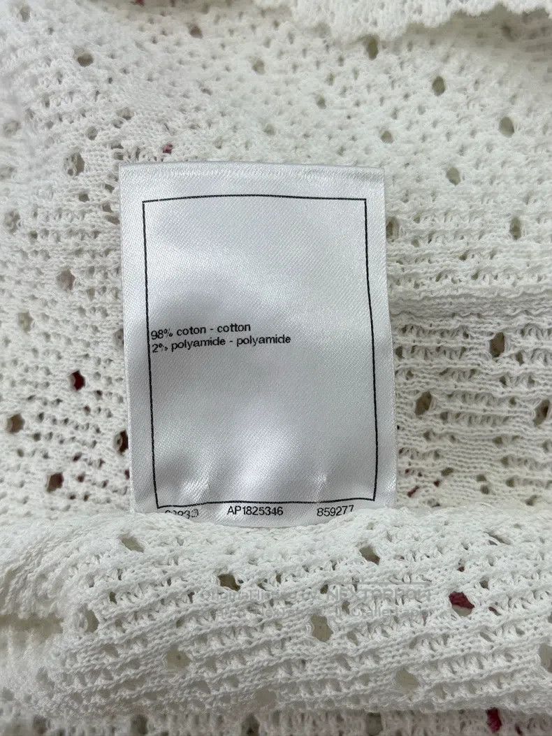Chanel Chanel 24P white knitted hollowed-out pink-edged vest Size XXS / US 00 / IT 34 - 6 Thumbnail