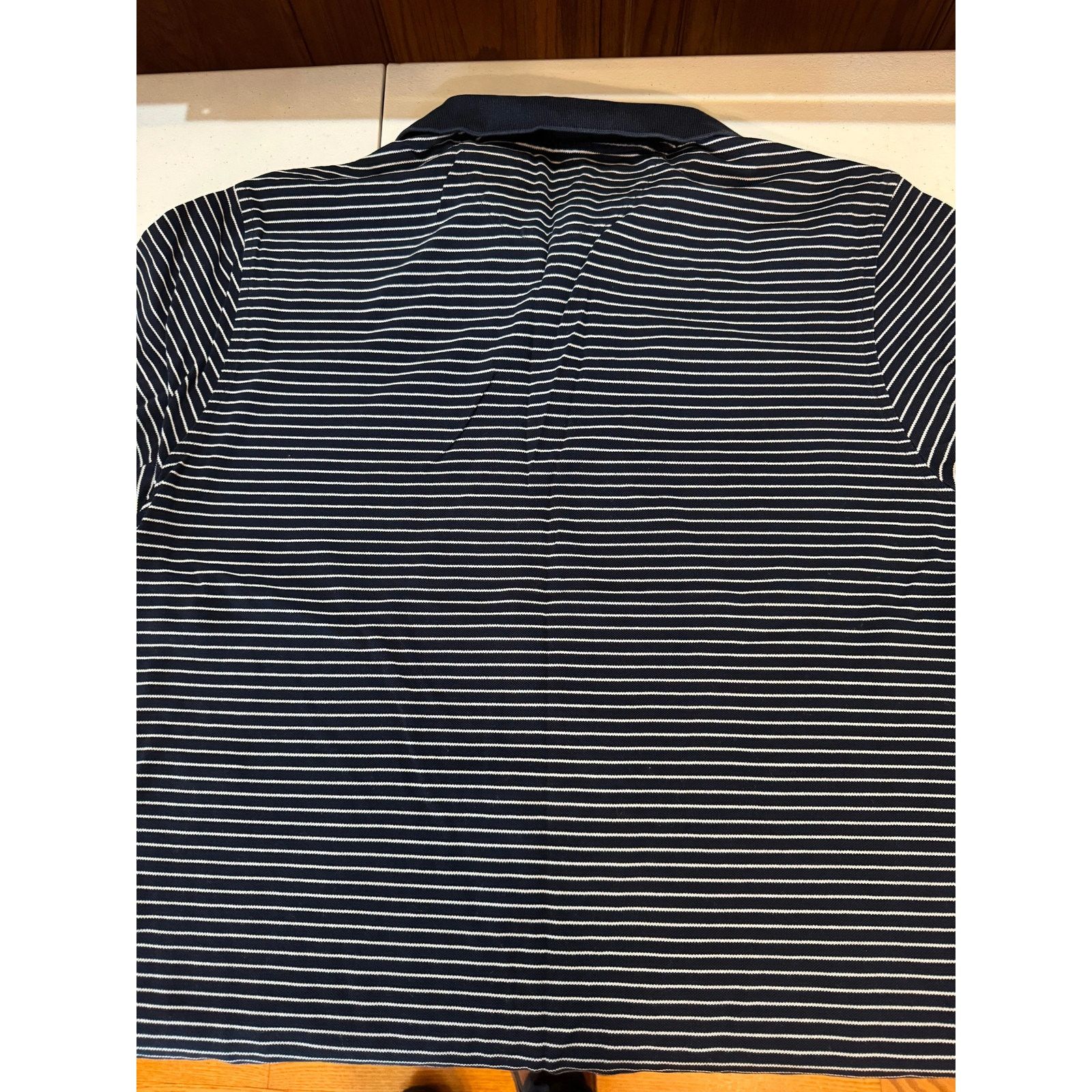 Roundtree & Yorke Roundtree & Yorke Mens Polo Shirt M Navy Blue White Striped Size US XL / EU 56 / 4 - 4 Thumbnail