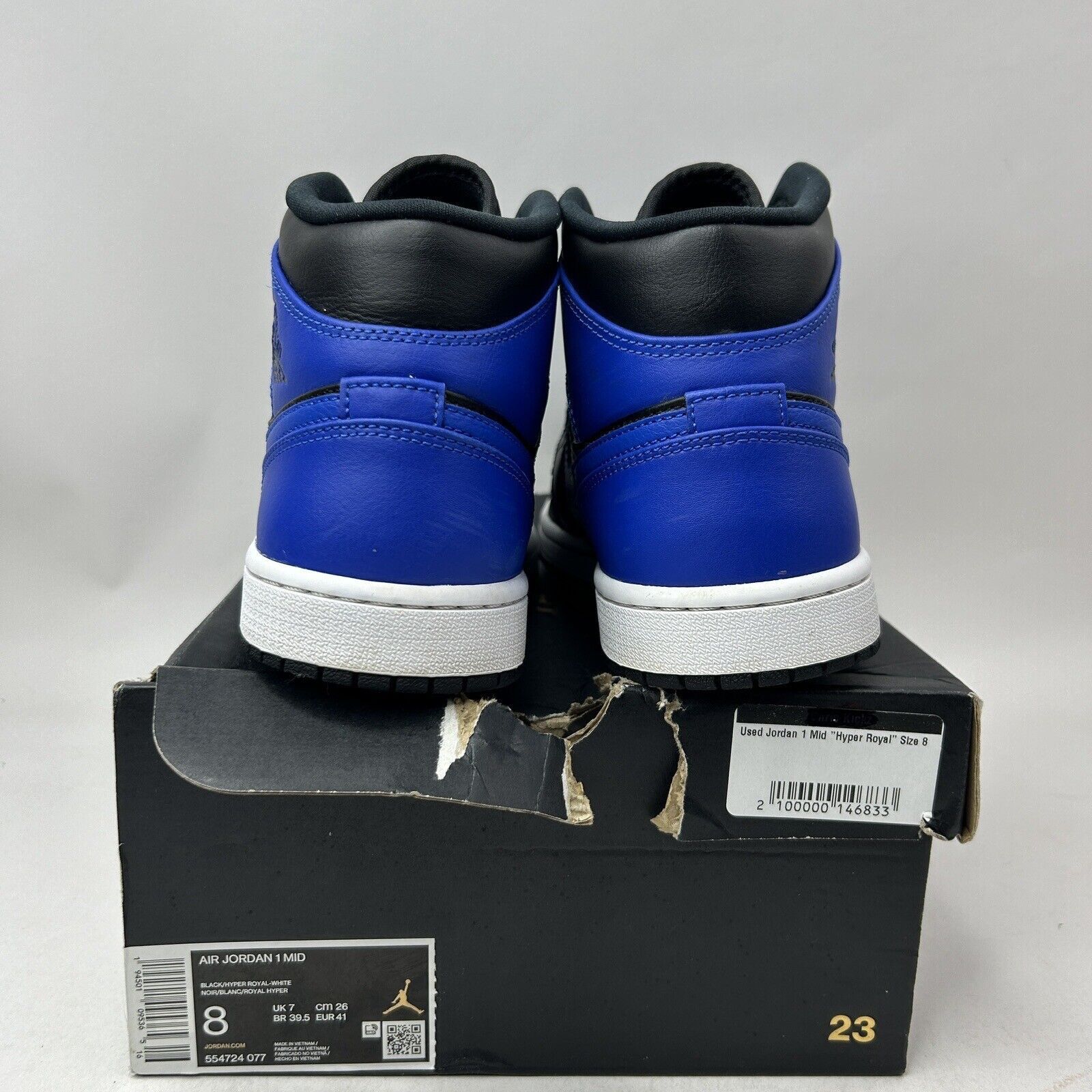 Nike Nike Air Jordan 1 Mid Retro “Hyper Royal” 2023 Size US 8 / EU 41 - 4 Thumbnail