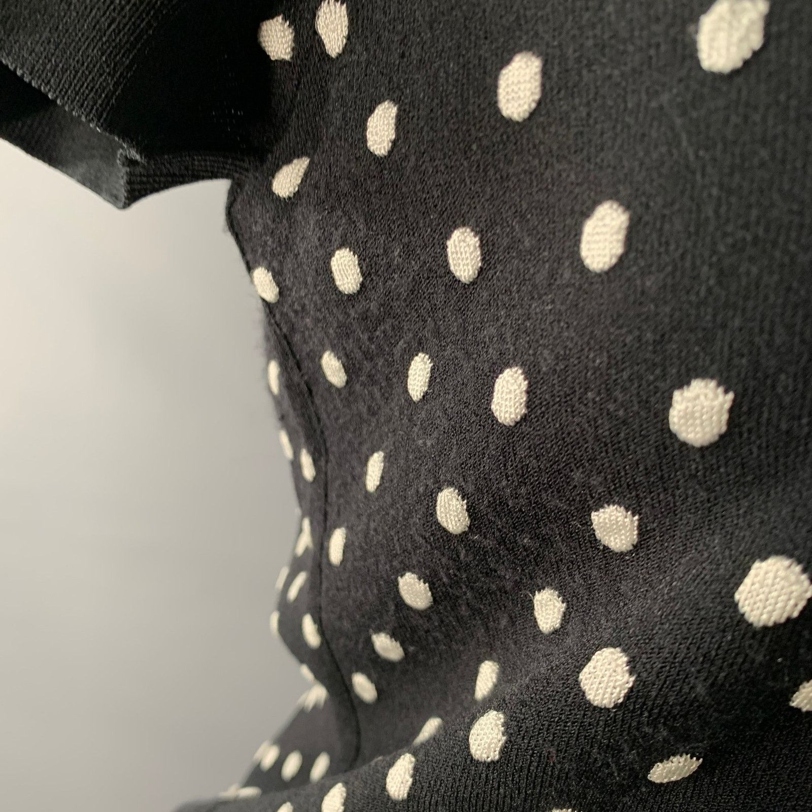 Escada M Black White Viscose Blend Polka Dot 2 Piece Cardigan Set Size M / US 6-8 / IT 42-44 - 12 Thumbnail