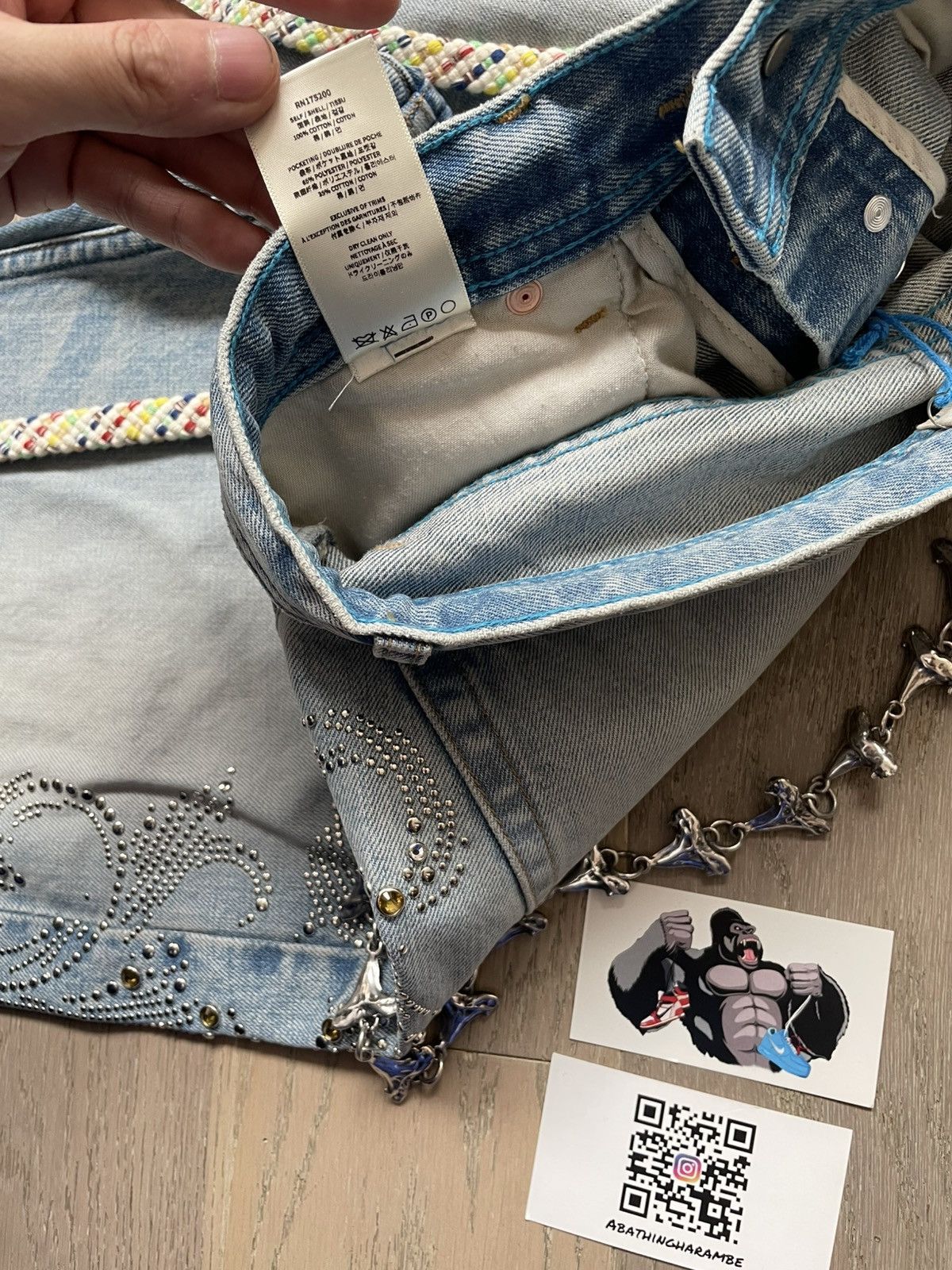 Other Ercole Studios Crystal Denim With Chain Size US 30 / EU 46 - 7 Thumbnail