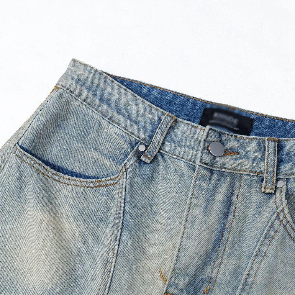 Vintage Men's loose stitching punk washed distressed scimitar jeans Size US 32 / EU 48 - 5 Thumbnail
