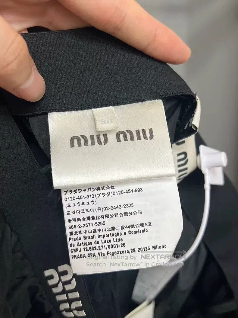 Miu Miu Miu Miu 38 Full-drilled slogan sweatpants Size 37" - 4 Thumbnail