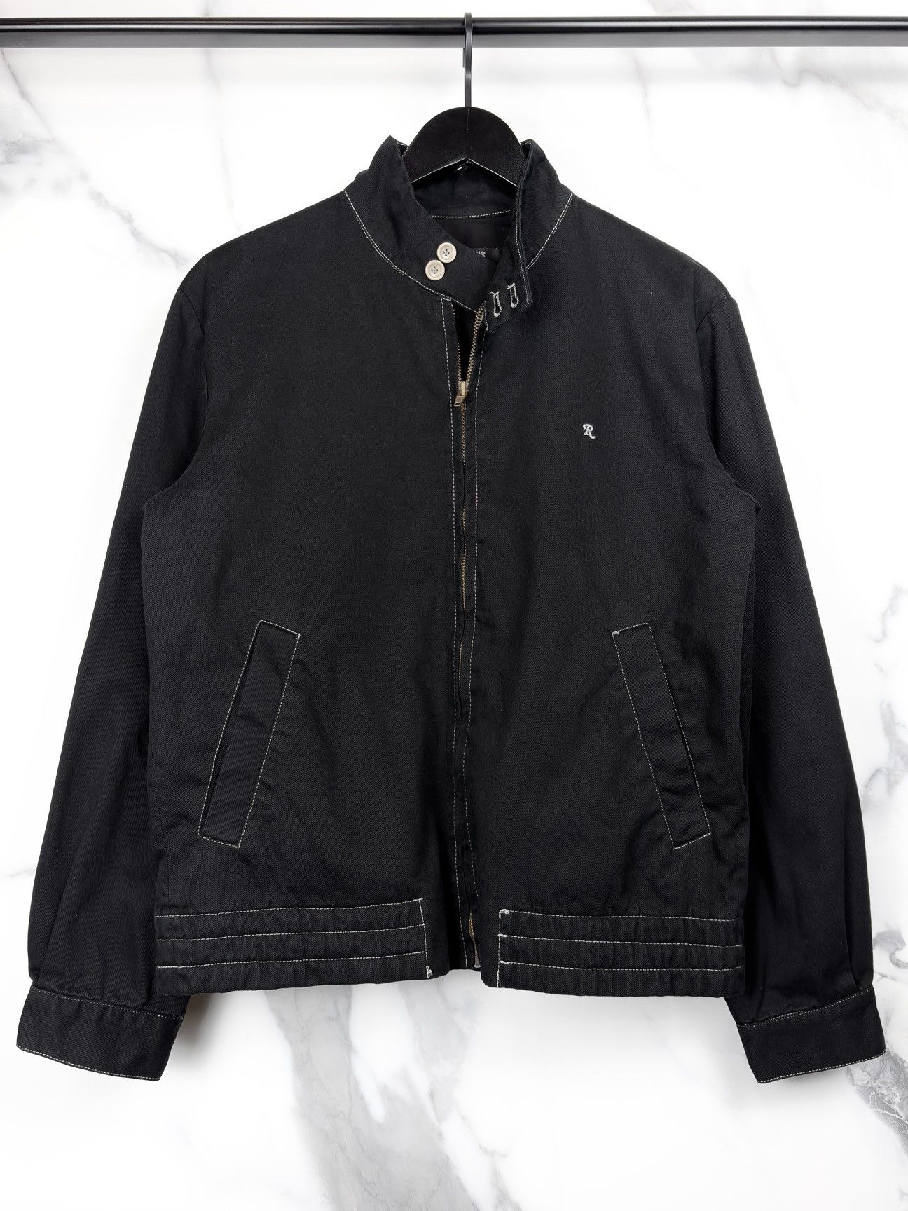 Raf Simons SS05 Raf Simons Overdyed Embroidered R Zip Up Jacket Black Size US S / EU 44-46 / 1 - 1 Thumbnail