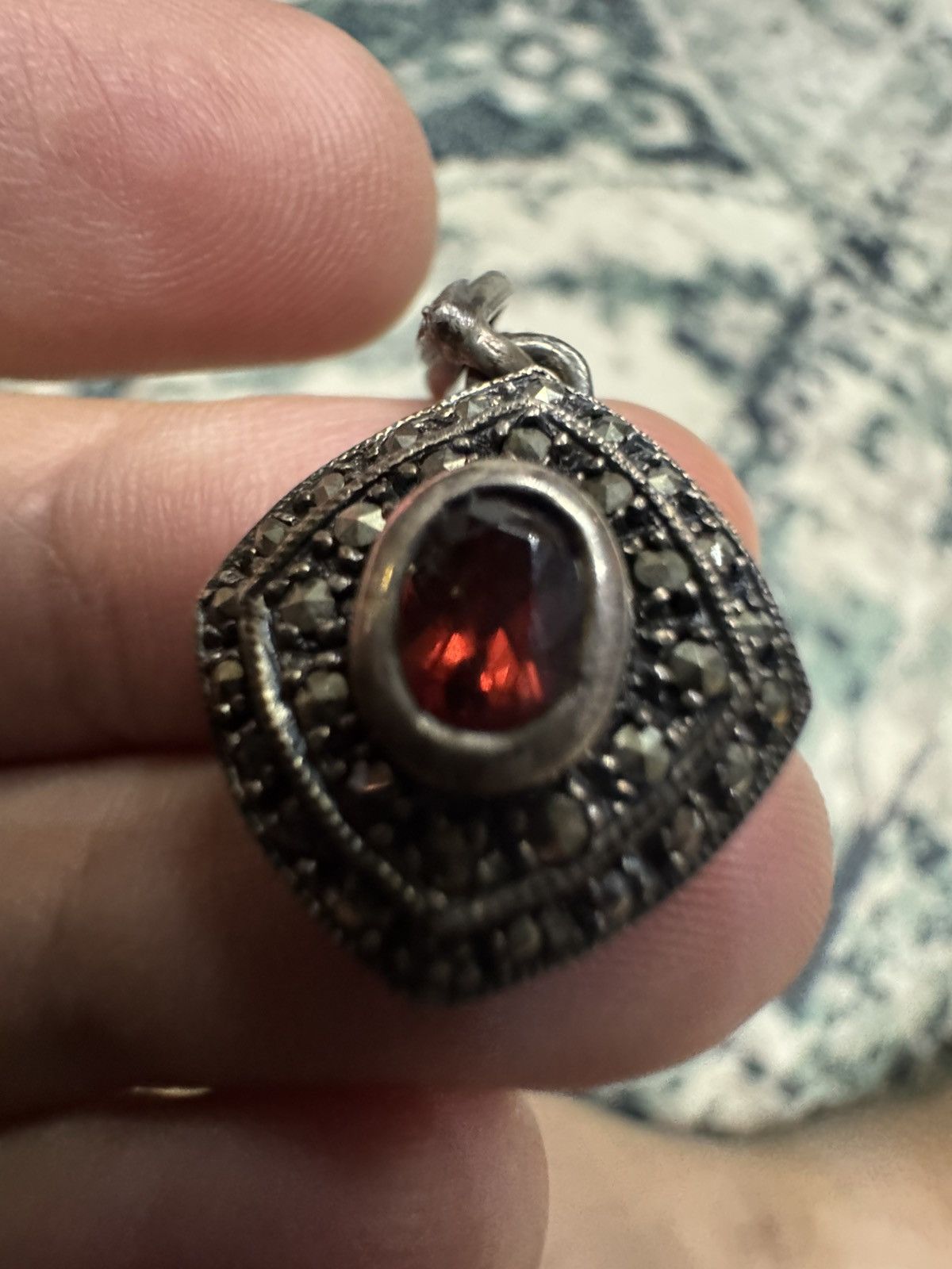 Jewelry STERLING SILVER RUBY PENDANT NECKLACE Size ONE SIZE - 7 Thumbnail