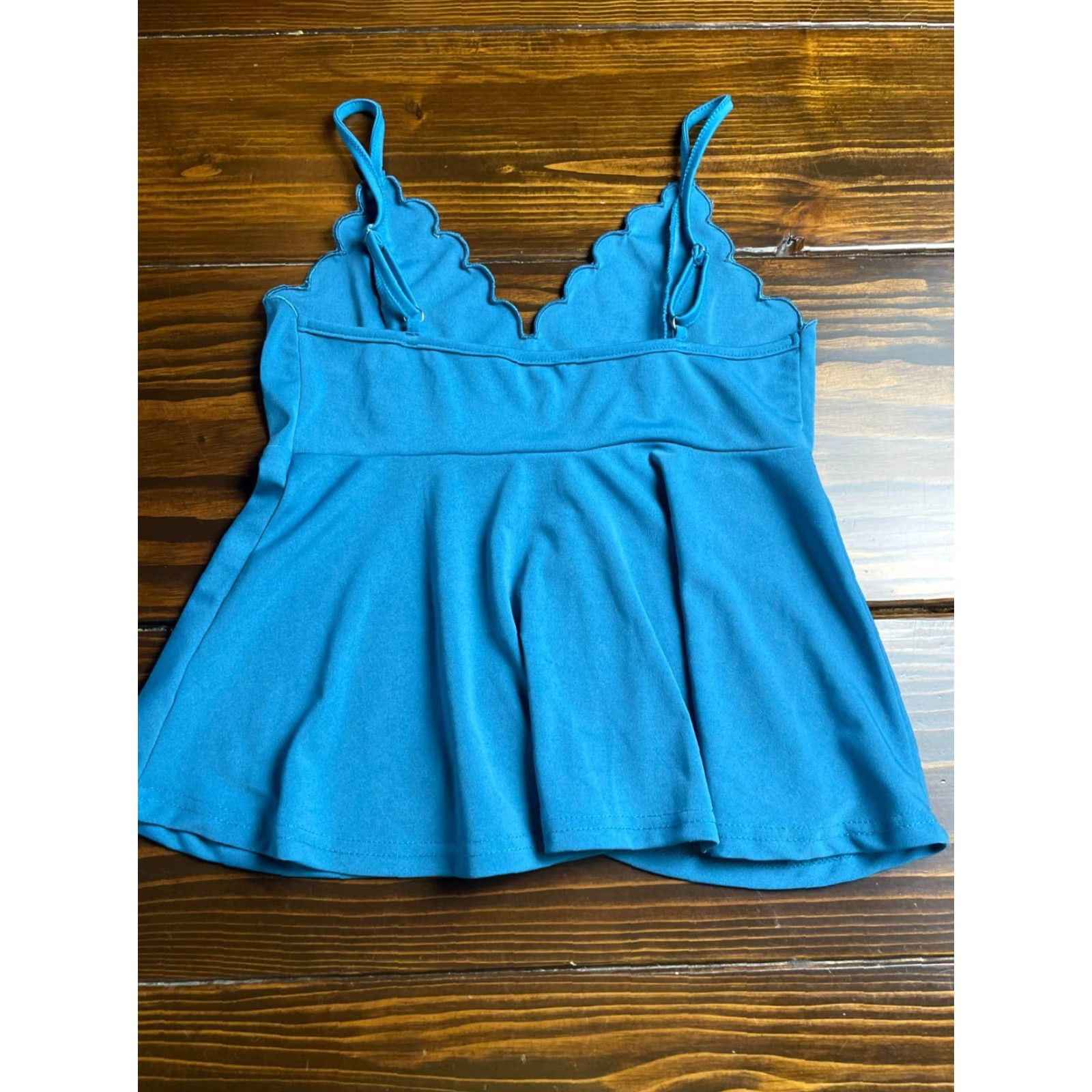 Shein SheIn Tank Top Women’s Size Small Blue Sleeveless Scalloped Neckline Tank Size S / US 4 / IT 40 - 2 Thumbnail