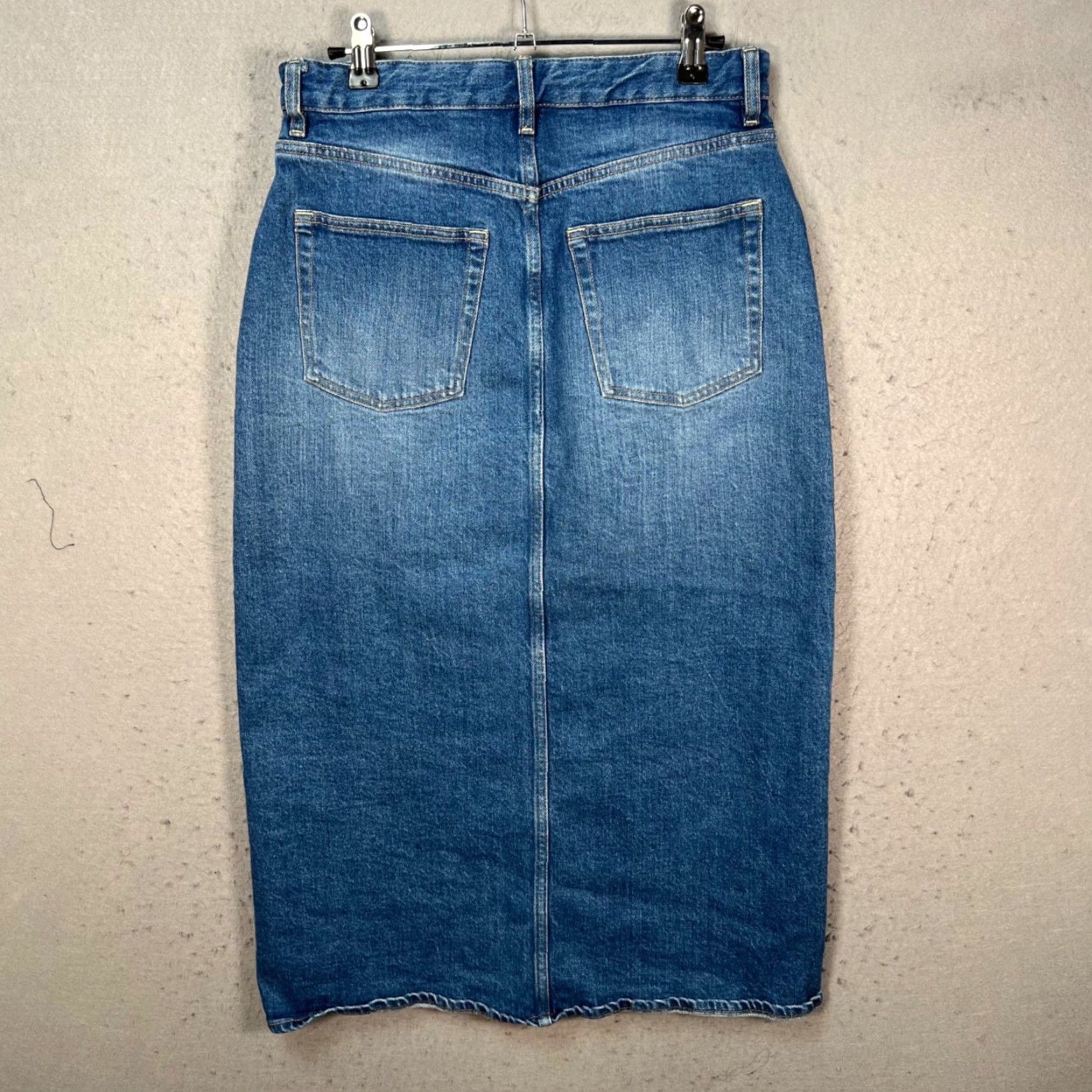 Cos COS Women’s Size 10 Denim Midi Skirt Mid Blue Straight Cut Size 32" / US 10 / IT 46 - 2 Thumbnail