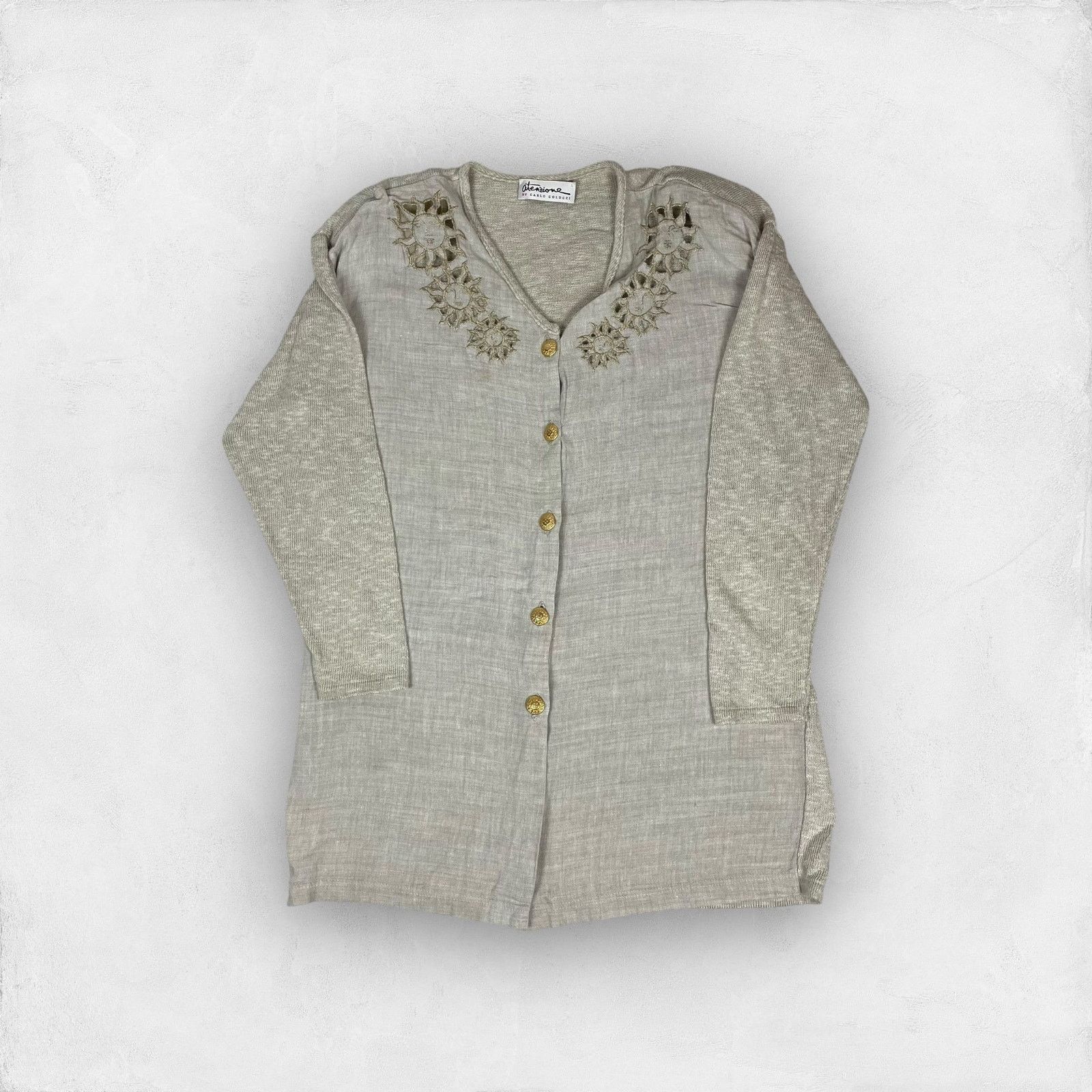 Carlo Colucci × Vintage VTG Attenzione By Carlo Colucci Women's Cardigan Sweater 40 Size S / US 4 / IT 40 - 1 Thumbnail