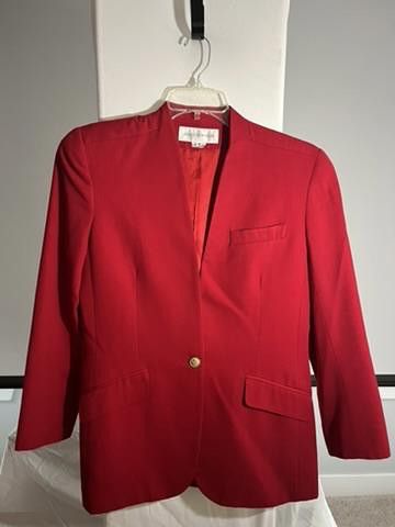 Jones New York JONES NEW YORK Women's Red Wool Blazer - Size 8 Size M / US 6-8 / IT 42-44 - 1 Thumbnail