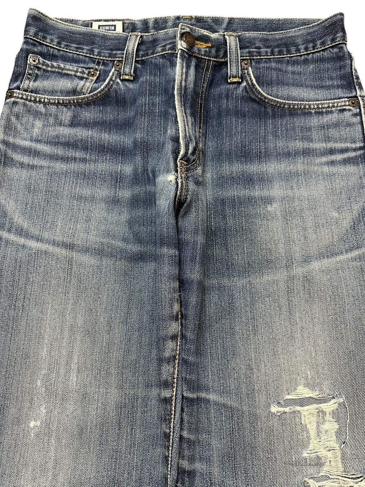 Edwin Vintage Edwin 404 Faded Wash Distressed Style Loose Jeans Size US 31 - 3 Thumbnail
