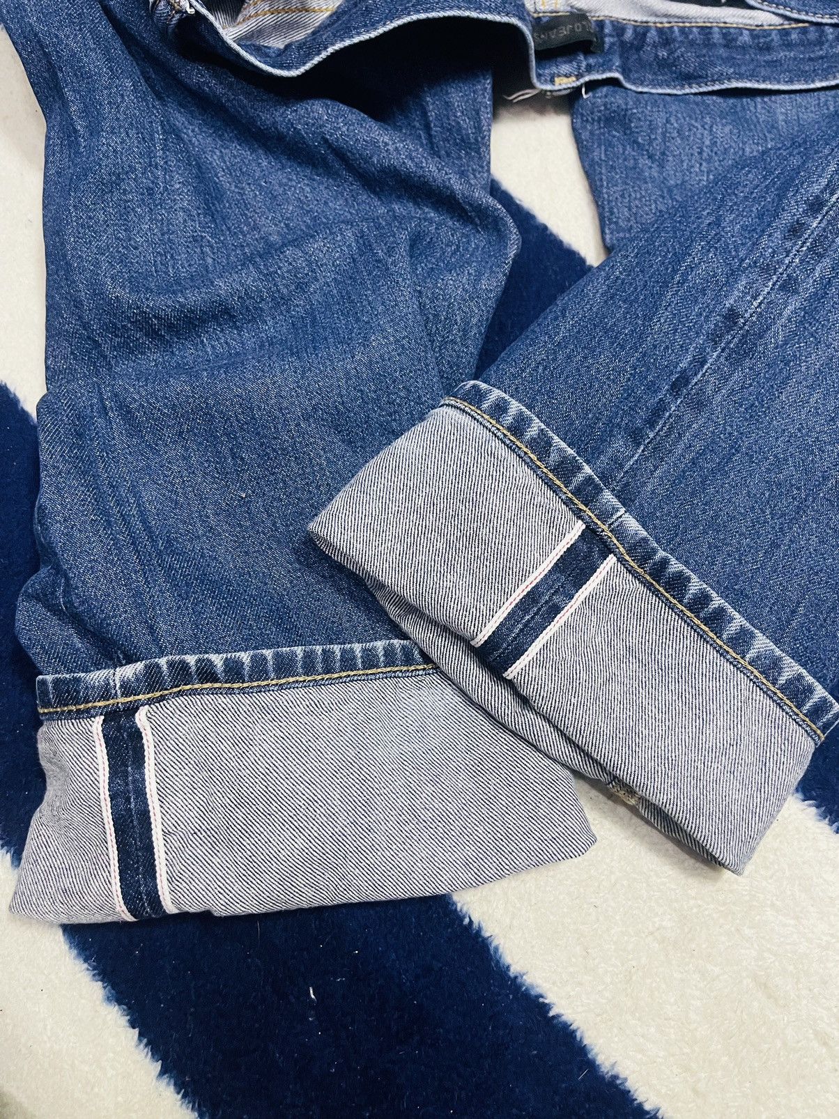 Japanese Brand × Uniqlo Uniqlo Selvedge Distressed Jeans (15) Size US 36 / EU 52 - 6 Thumbnail