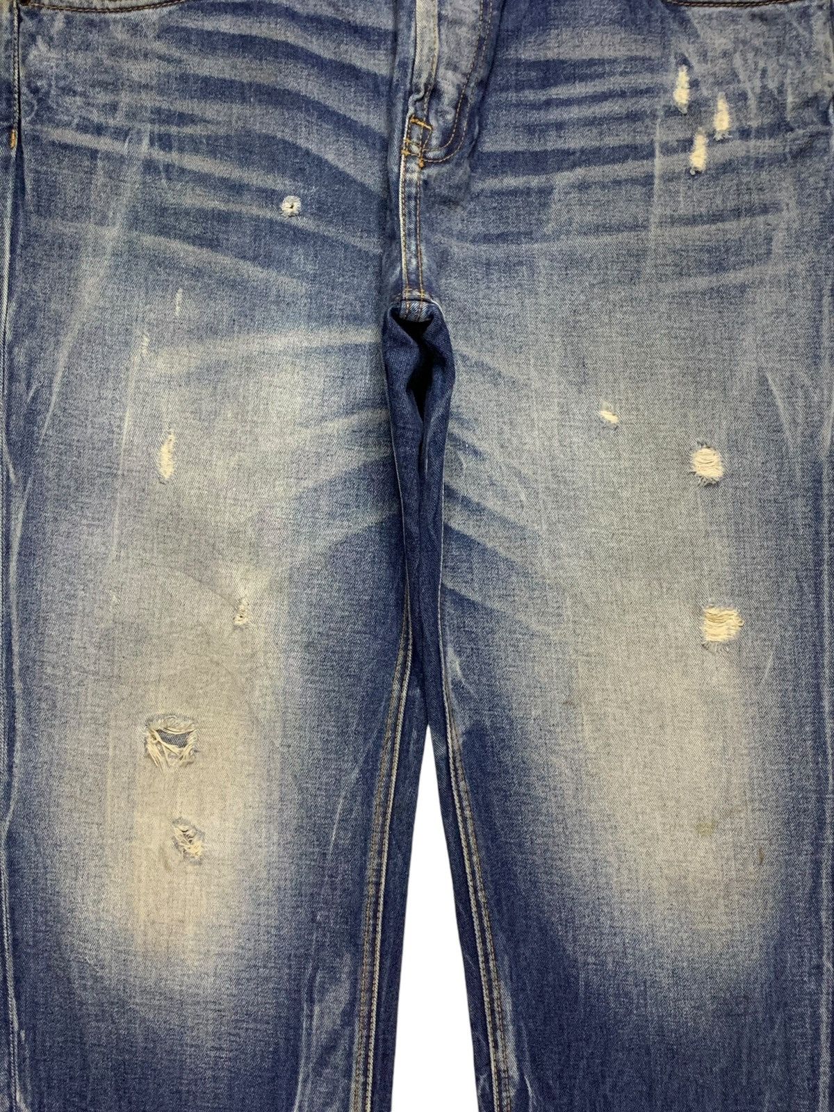 Zara Vintage Zara Man Selvedge Faded Wash Distressed Loose Jeans Size US 37 - 6 Thumbnail