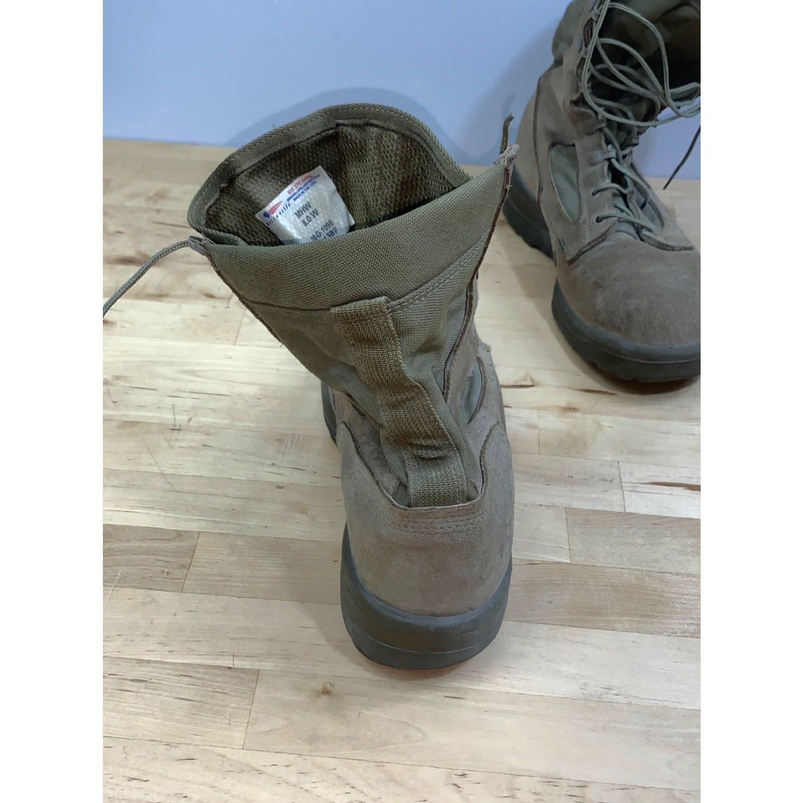 Vintage Belleville 600 Sage Tan Boots 8W Men Leather Boot Army Military Combat Rubber Sole 600 Series Sage US8 Size US 8 / EU 41 - 7 Thumbnail