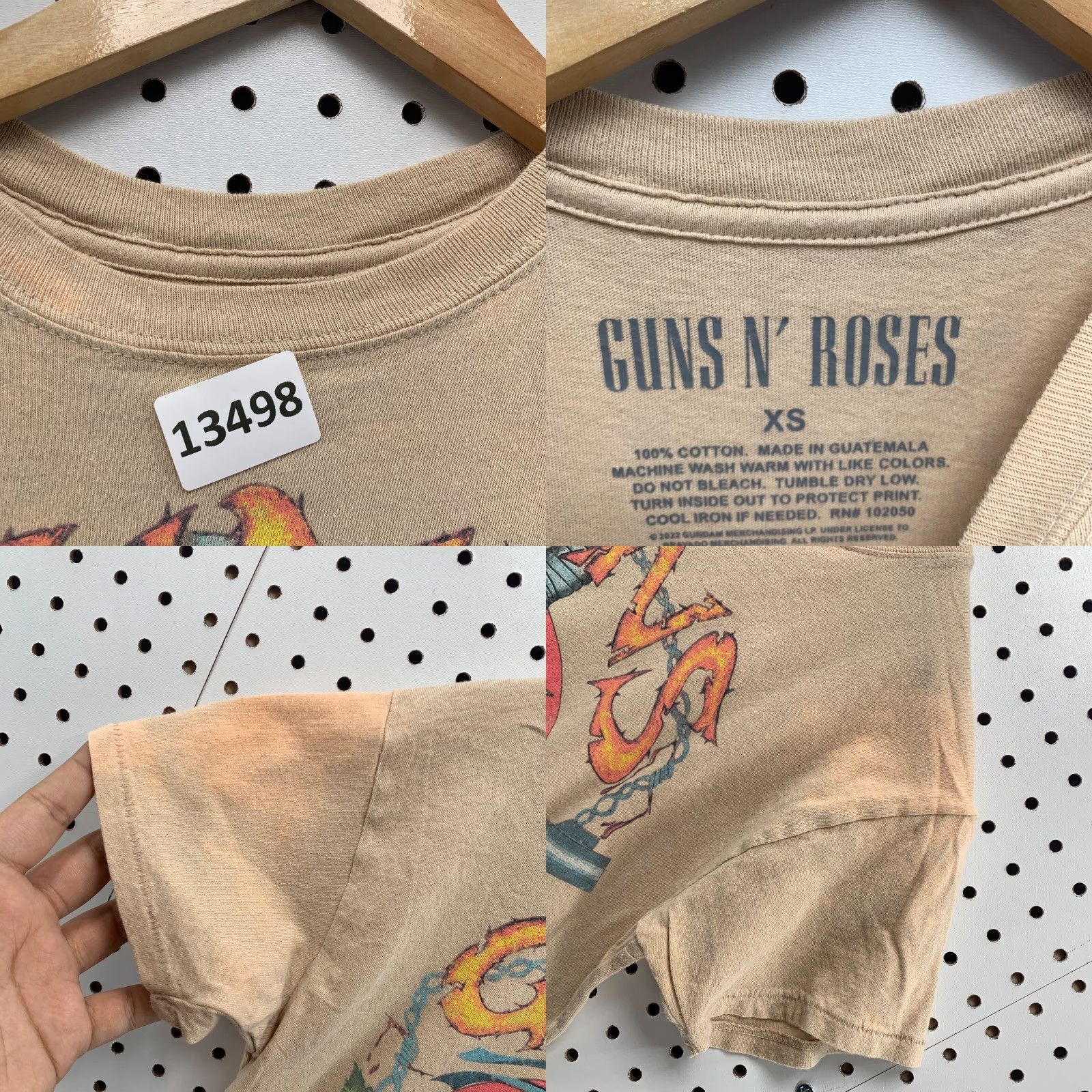 Logo 7 Guns N' Roses Skull Logo Brown Short Sleeve T-Shirt Adult XS Size US XS / EU 42 / 0 - 8 Thumbnail