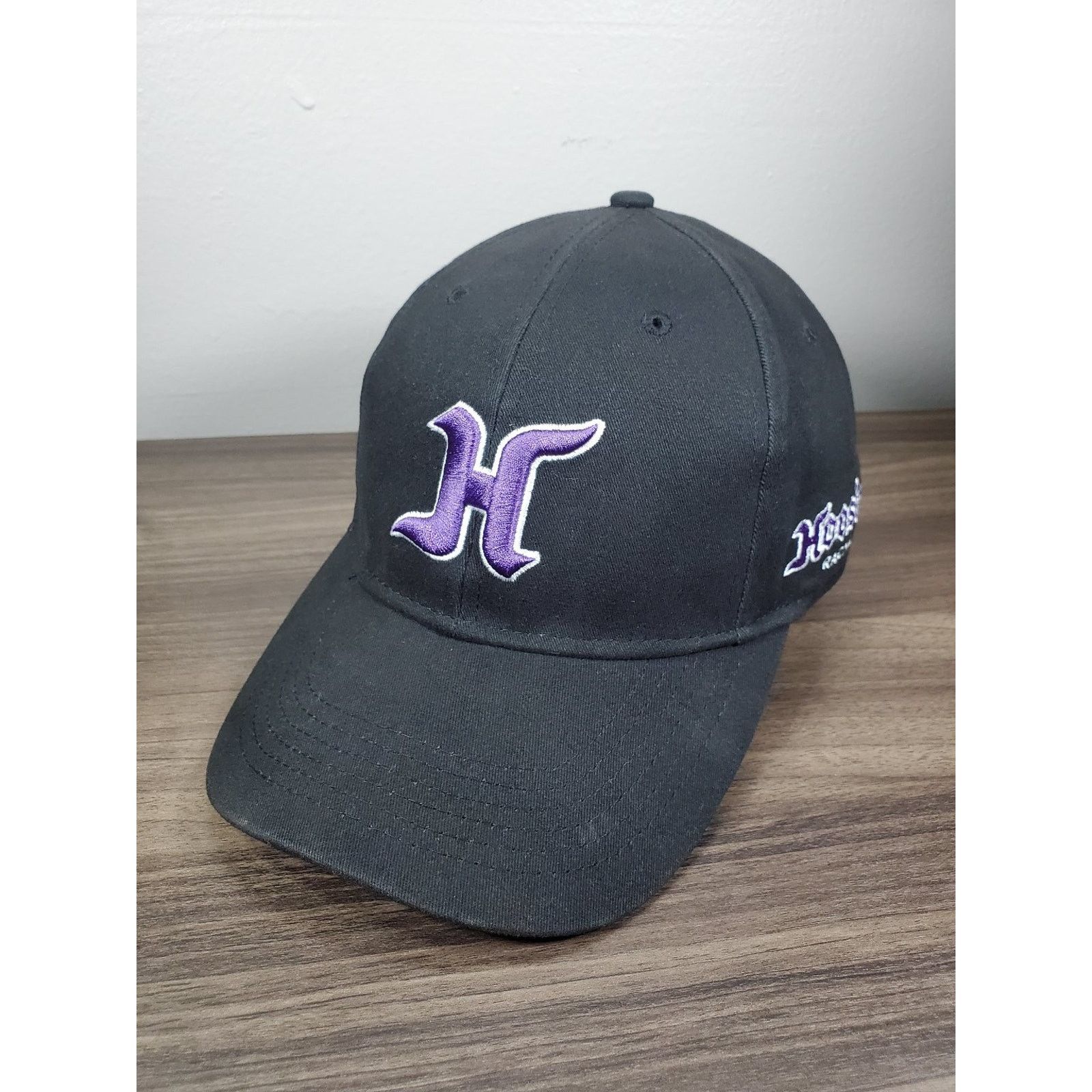 NASCAR Hoosier Racing Tire Hat L/XL Flex Fit Cap Black Purple Logo Size ONE SIZE - 7 Thumbnail