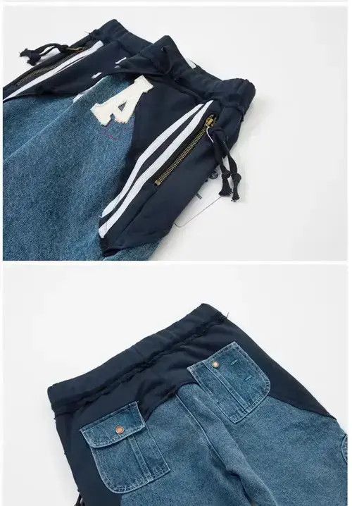 Other 20SS Indigo Union Japan Navy Denim Patchwork USA Shorts Size US 32 / EU 48 - 3 Thumbnail