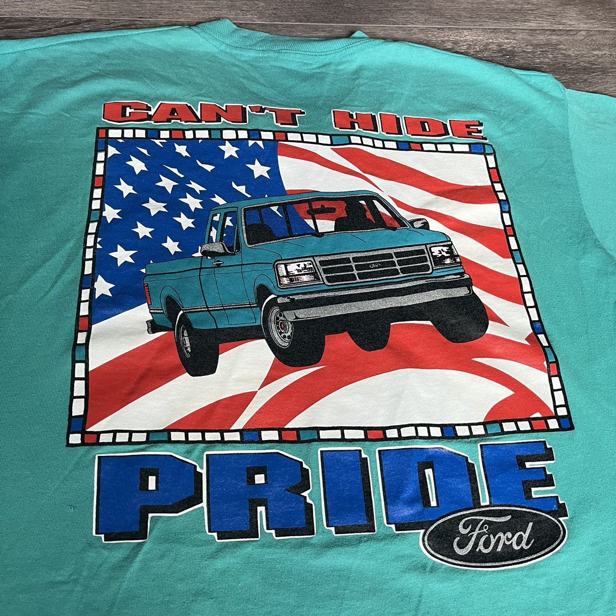 Vintage Vintage 90s Ford Pickup Truck Can’t Hide Pride Flag Logo Tee Size US L / EU 52-54 / 3 - 3 Thumbnail