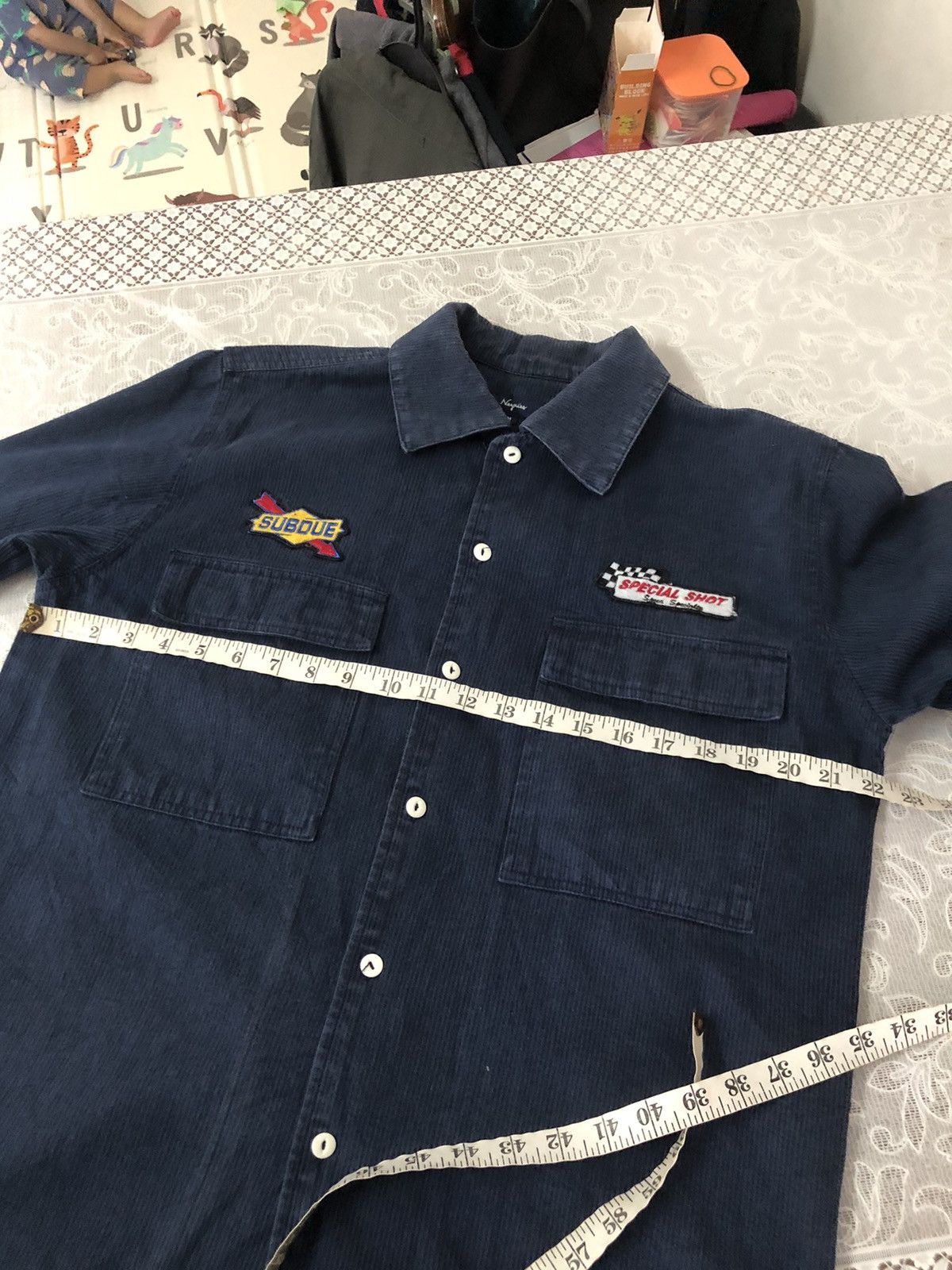 Indigo Neyries Subdue Moto Racing Indigo Work Button Up Shirt Size US M / EU 48-50 / 2 - 14 Thumbnail