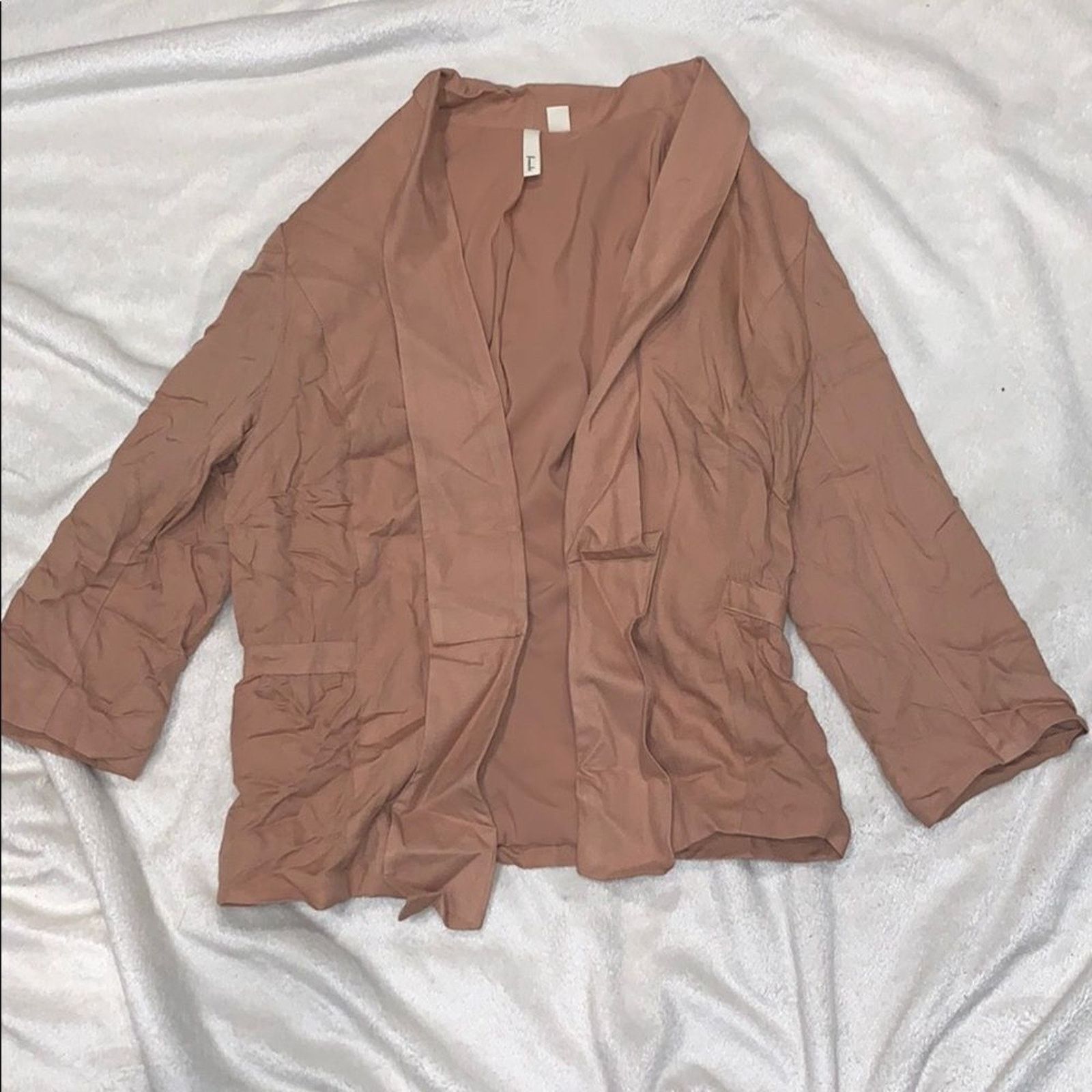 Other Frenchi Neutral Earth Tone Tan Relaxed Front Blazer | Sz S Size S / US 4 / IT 40 - 2 Thumbnail