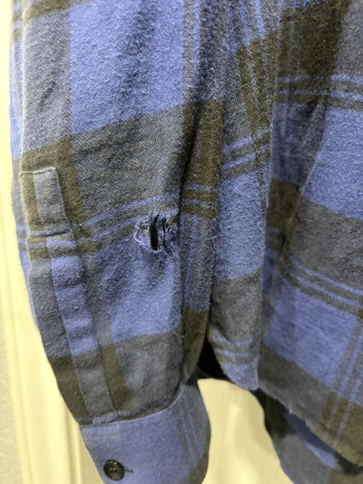 Saint Laurent Paris Saint Laurent Paris Blue Plaid Flannel Size US XL / EU 56 / 4 - 6 Thumbnail