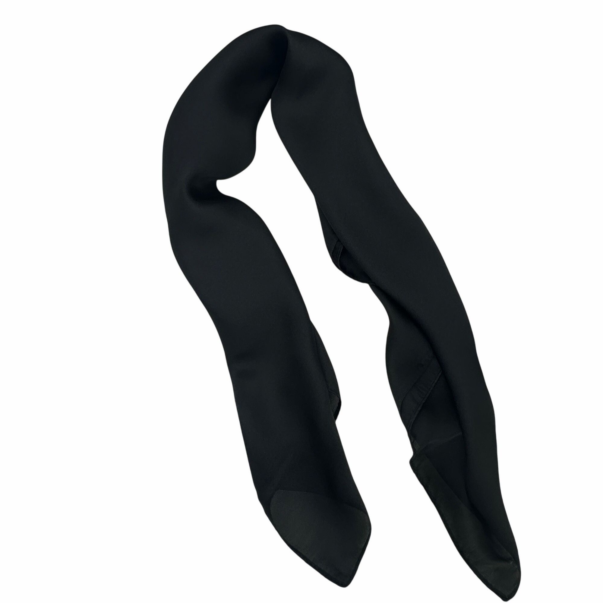 Other New Elegant Bandana Square Scarf CLassic BLACK solid Wrap Si Size ONE SIZE - 2 Thumbnail