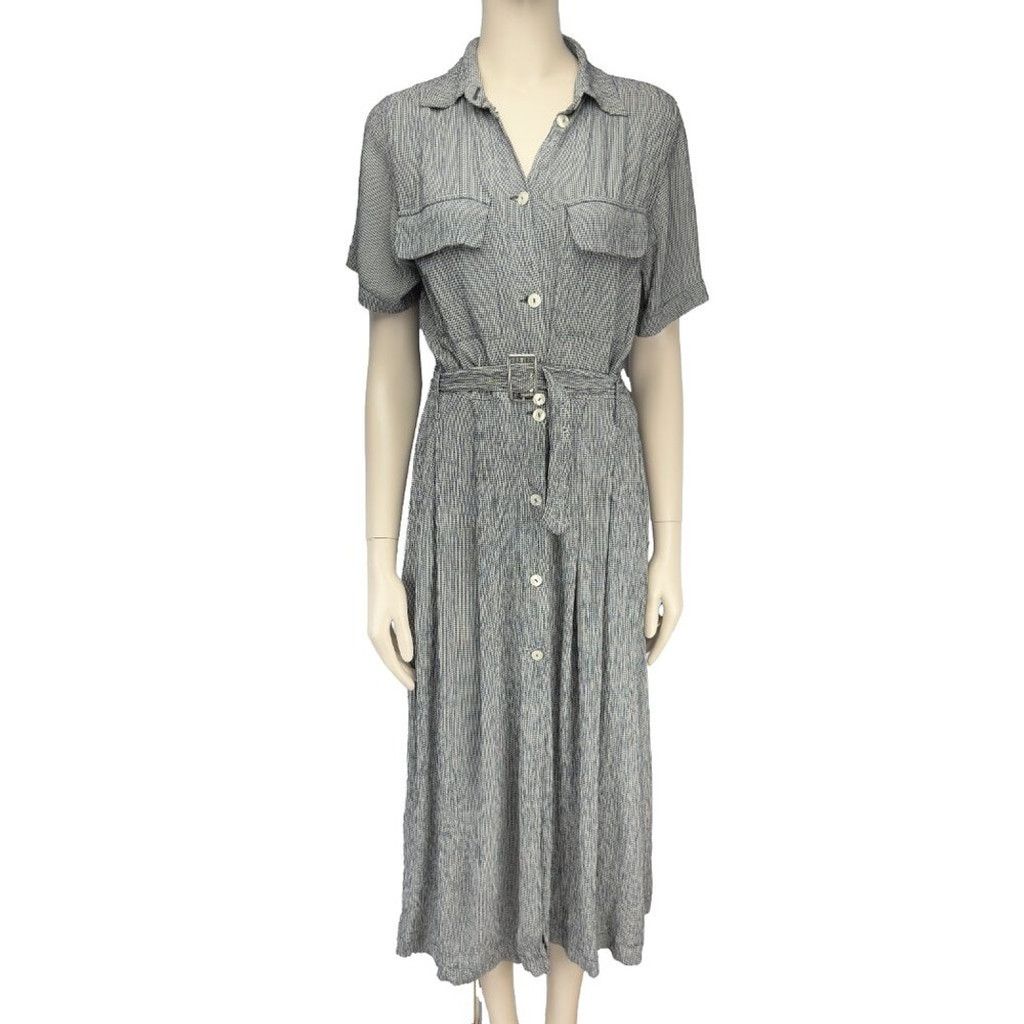 Other OLSEN Crinkle Transitional A-line Button-Down Shirt Dress 38 Size 4XL / US 24-26 - 2 Thumbnail