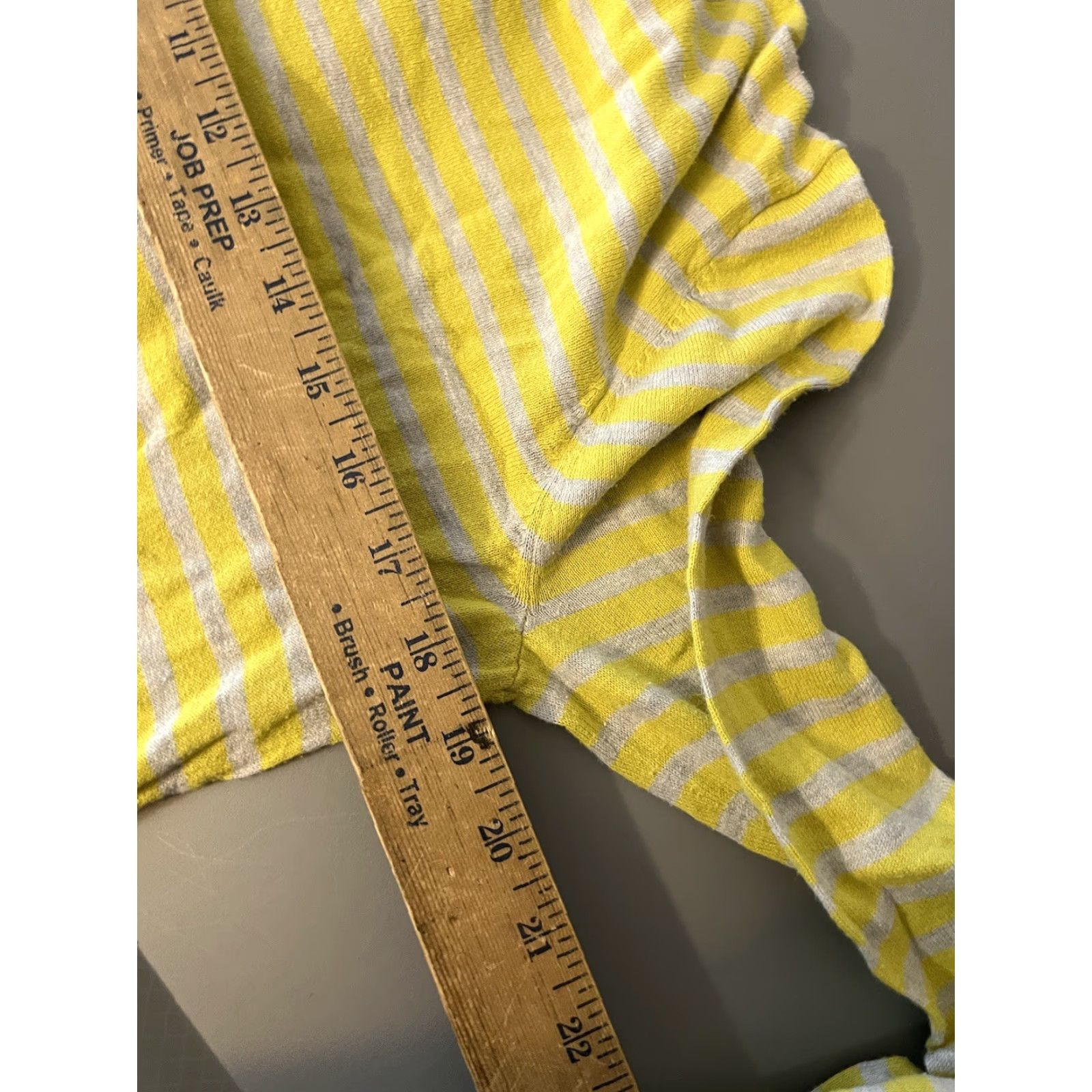 Loft LOFT Pullover Sweater Womens Large Striped Yellow Gray Long Sleeve Knit Size L / US 10 / IT 46 - 5 Thumbnail