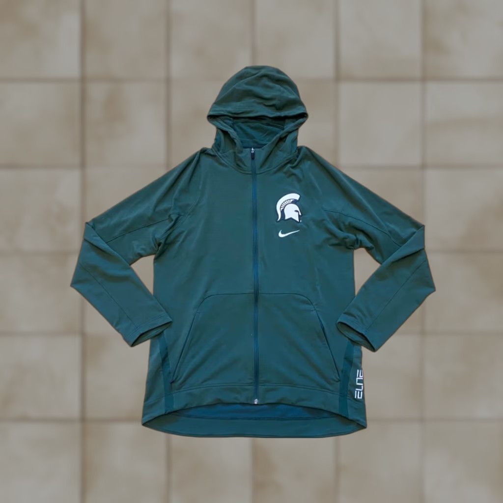 Nike Nike Elite Michigan Spartans Dri-Fit Full Zip Jacket Green Mens Sz L Size US L / EU 52-54 / 3 - 1 Thumbnail