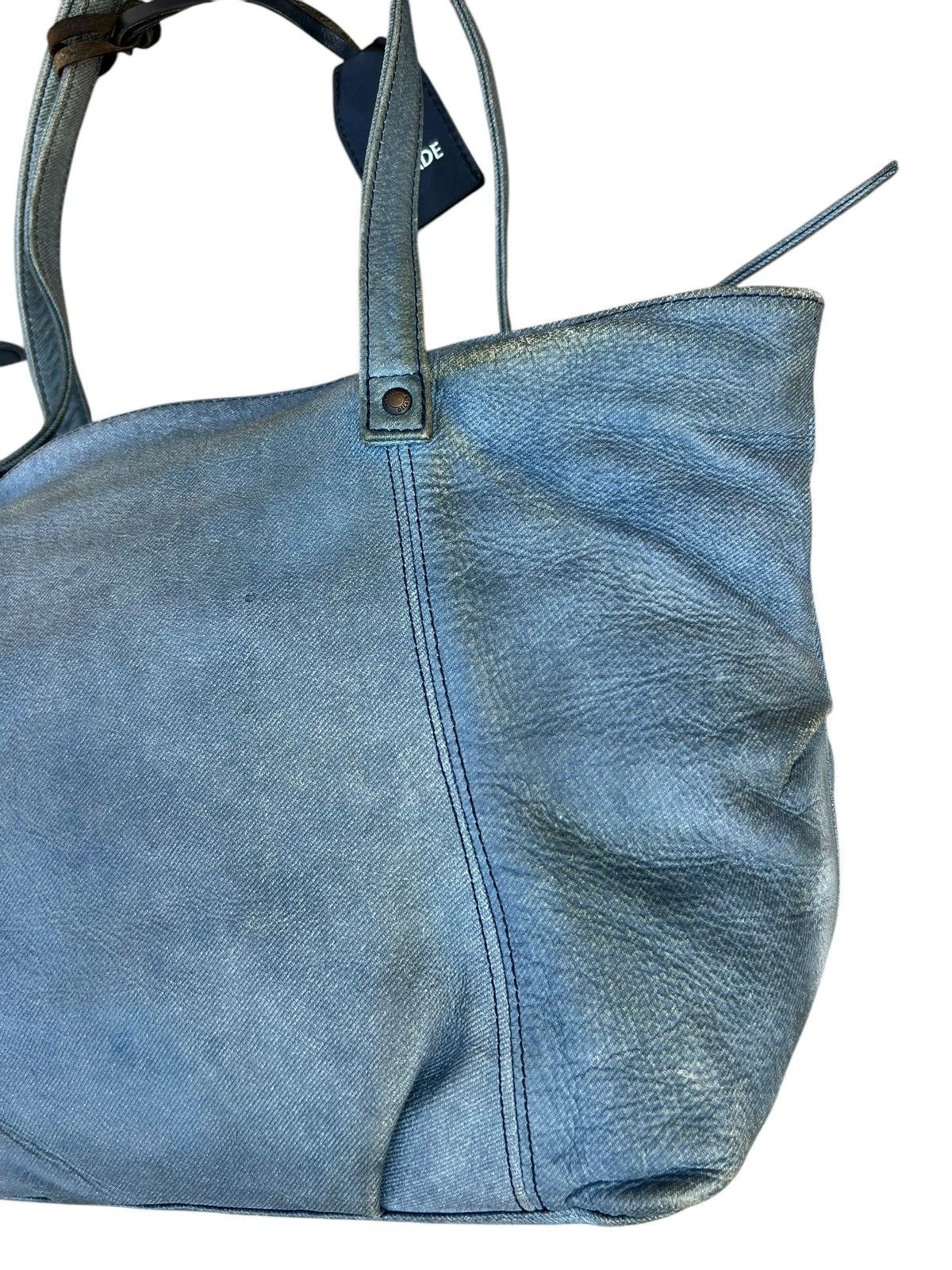 Leather DECADE Japan Distress Dirty Patina Leather Bag Tote Size ONE SIZE - 10 Thumbnail