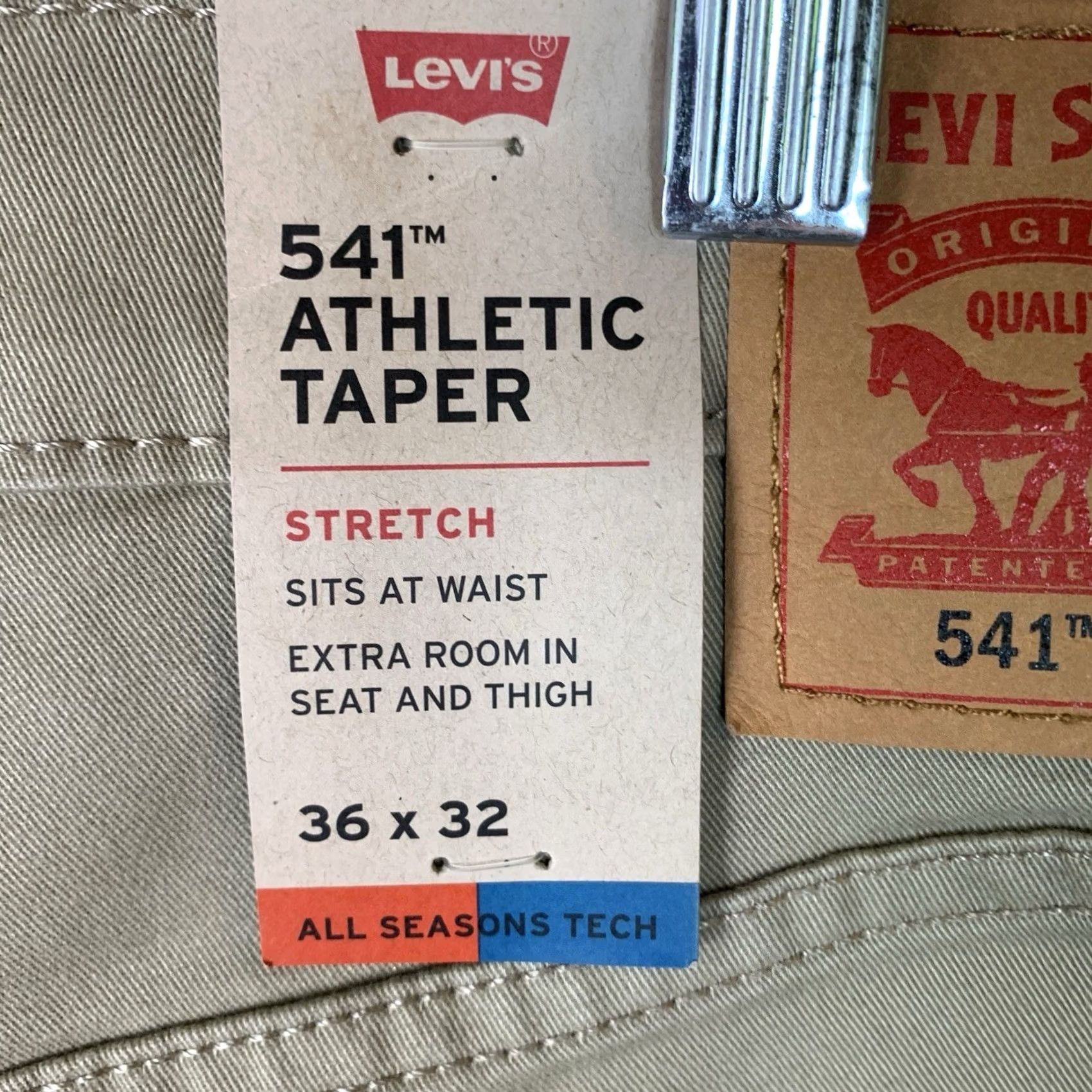 Levi's Levi's 541 Athletic Taper Pants Men 36x32 Beige Tech Golf Twill Preppy Office NWT Size US 36 / EU 52 - 3 Thumbnail