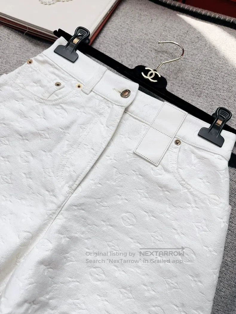 Louis Vuitton Louis Vuitton Denim shorts with white embossed full-print Size 33" - 5 Thumbnail