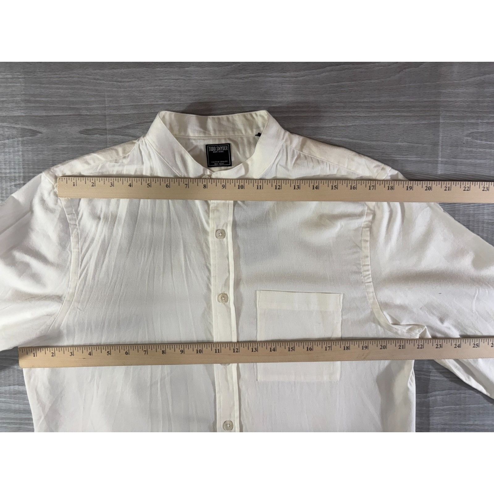 Todd Snyder Todd Snyder Band Collar Shirt size L color white NWT made P Size US L / EU 52-54 / 3 - 7 Thumbnail